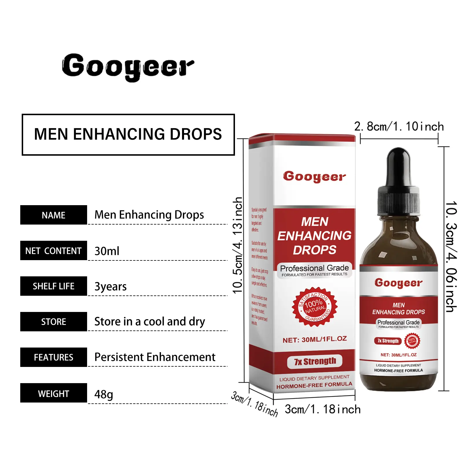 Men's Herbal Supplement Drops for Natural Wellness | Googeer 7 googeer men enhancing drops GO I02 0161 01 198