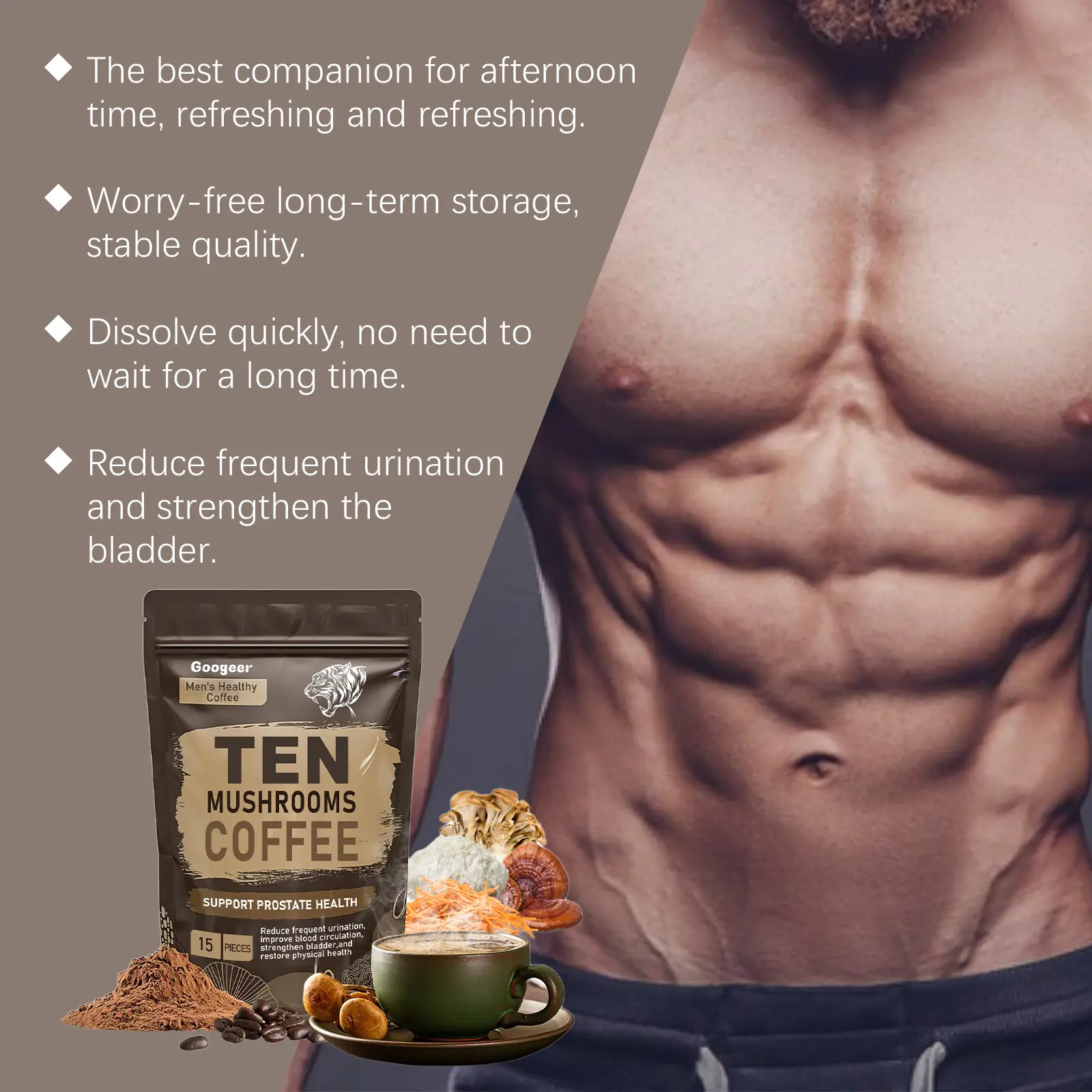 Men's Energy Coffee with Xylitol for Vitality & Daily Motivation - Googeer 12 googeer men healthy coffee GOB11 A011 15 BN1 493