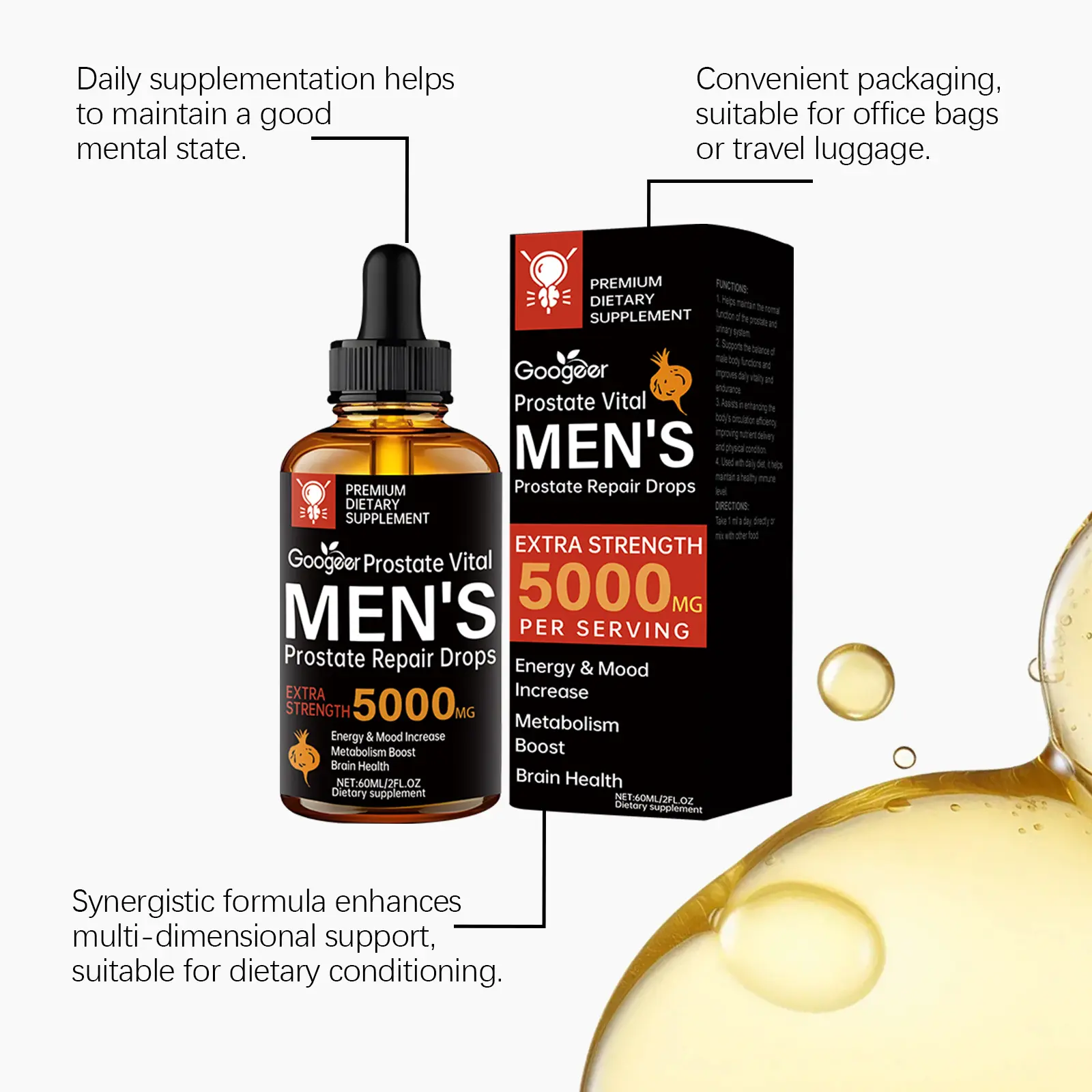 Men's Prostate Support Capsules with Vitamin B6 & B12 13 googeer mens prostate repair drops GO I02 0247 01 5656