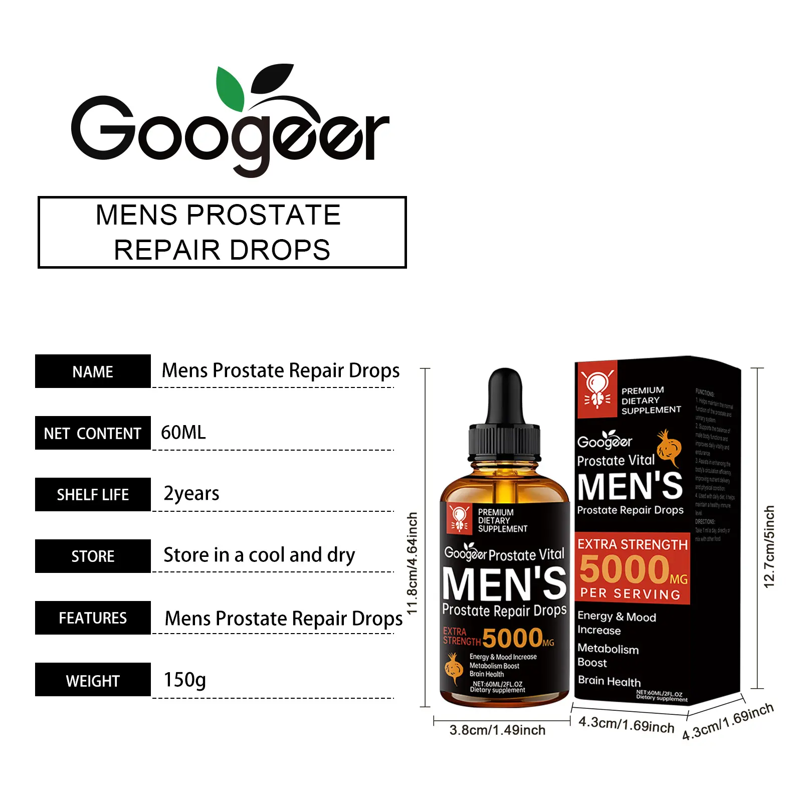 Men's Prostate Support Capsules with Vitamin B6 & B12 7 googeer mens prostate repair drops GO I02 0247 01 5659