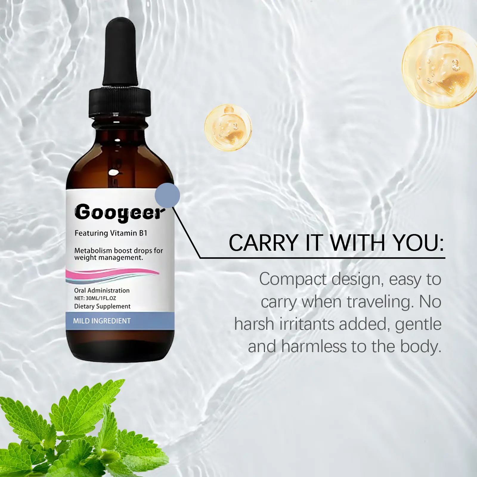Metabolic Drops for Wellness Support with Vitamin B1 - Googeer 12 googeer metabolism boost drops body GOB07 A046 30 WH1 2772