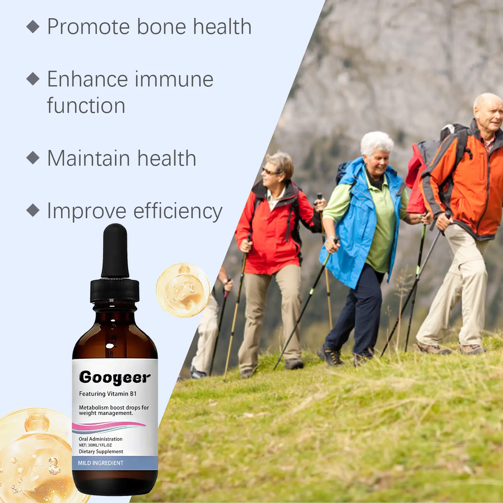 Metabolic Drops for Wellness Support with Vitamin B1 - Googeer 13 googeer metabolism boost drops body GOB07 A046 30 WH1 2776
