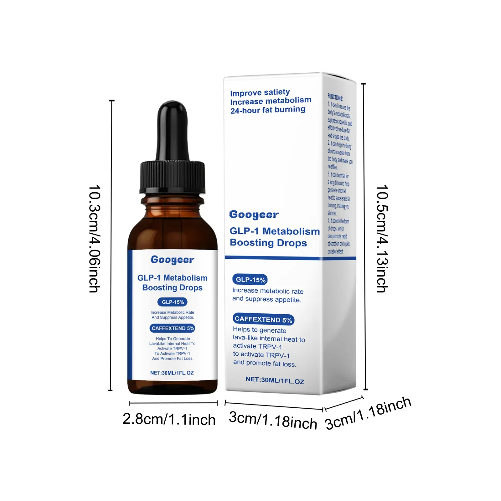 Dietary Supplement Drops with Gluconolactone & Herbal Extracts 7 googeer metabolism boosting drops body GO B07 0078 01 4885