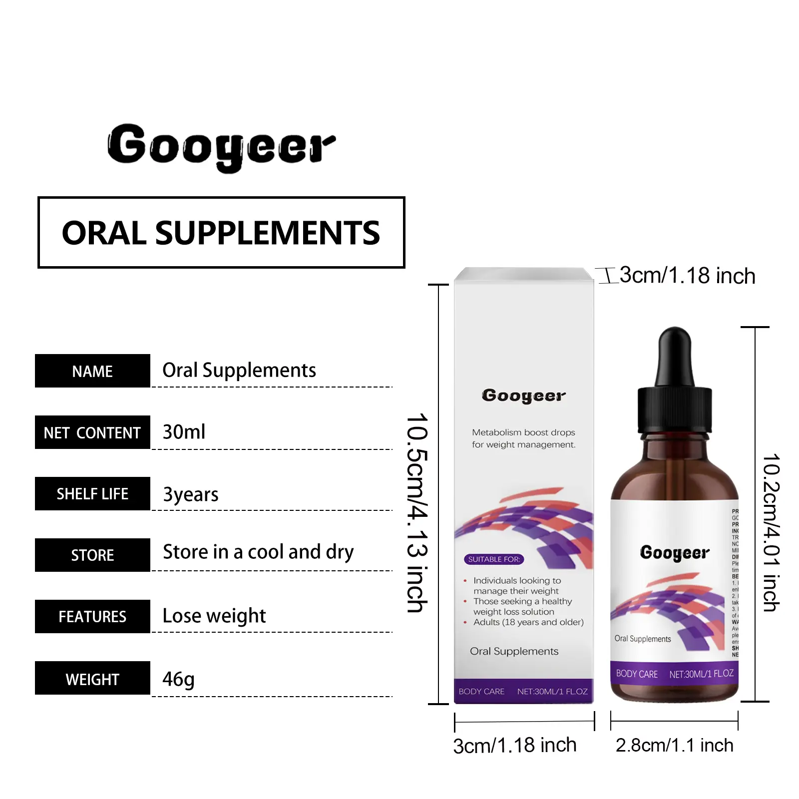 Metabolism Drops for Energy Support & Metabolic Function - GoGetter 7 googeer metabolism drops oral supplements GOB07 A053 30 WH1 3120