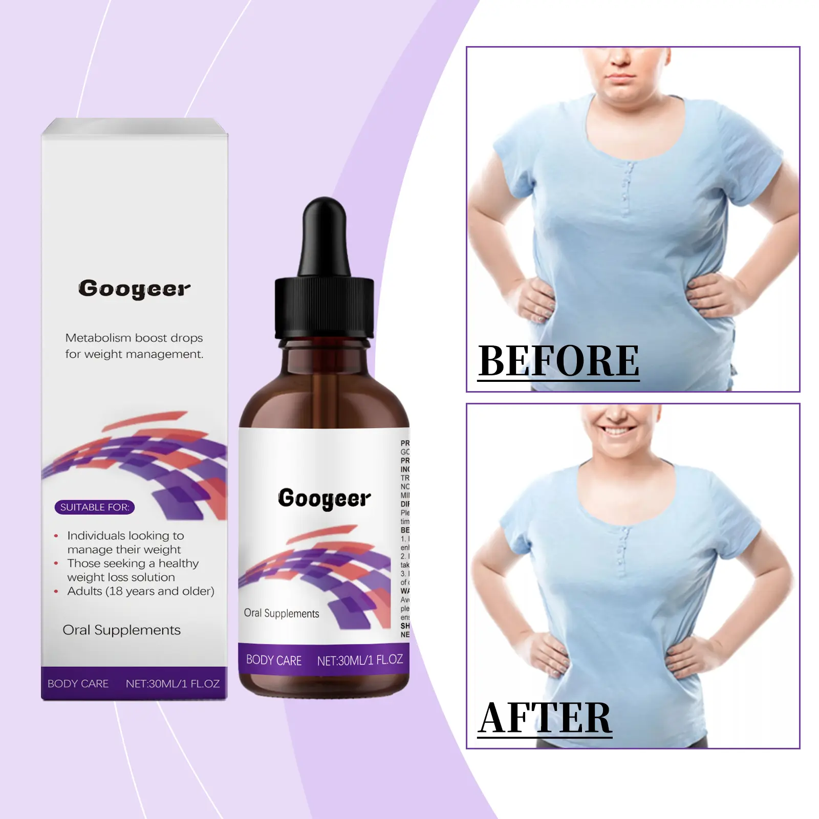 Metabolism Drops for Energy Support & Metabolic Function - GoGetter 8 googeer metabolism drops oral supplements GOB07 A053 30 WH1 3121