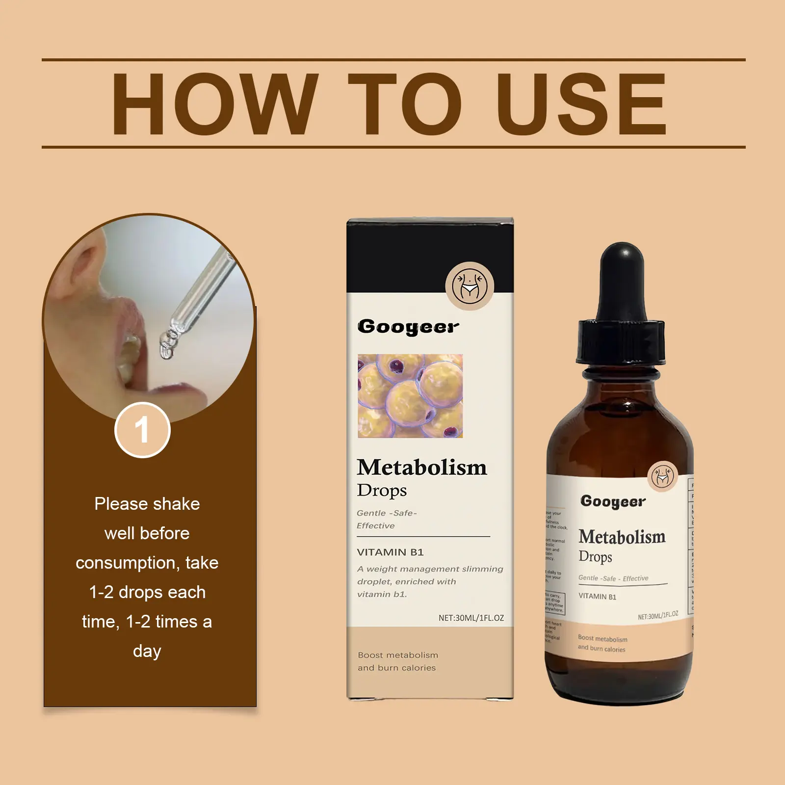 Metabolism Vitamin Drops for Energy Support - Googeer 10 googeer metabolism vitamin drops lower GOI02 A053 30 BK1 2733