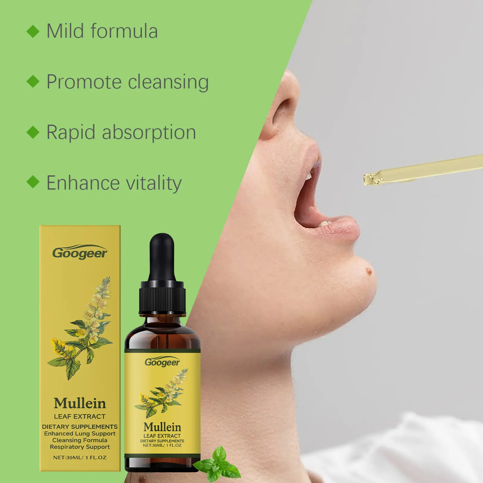 Mullein Leaf Drops for Lung Support and Respiratory Wellness by Googeer 12 googeer mullein leaf lung clearing drops GO I02 0200 01 569