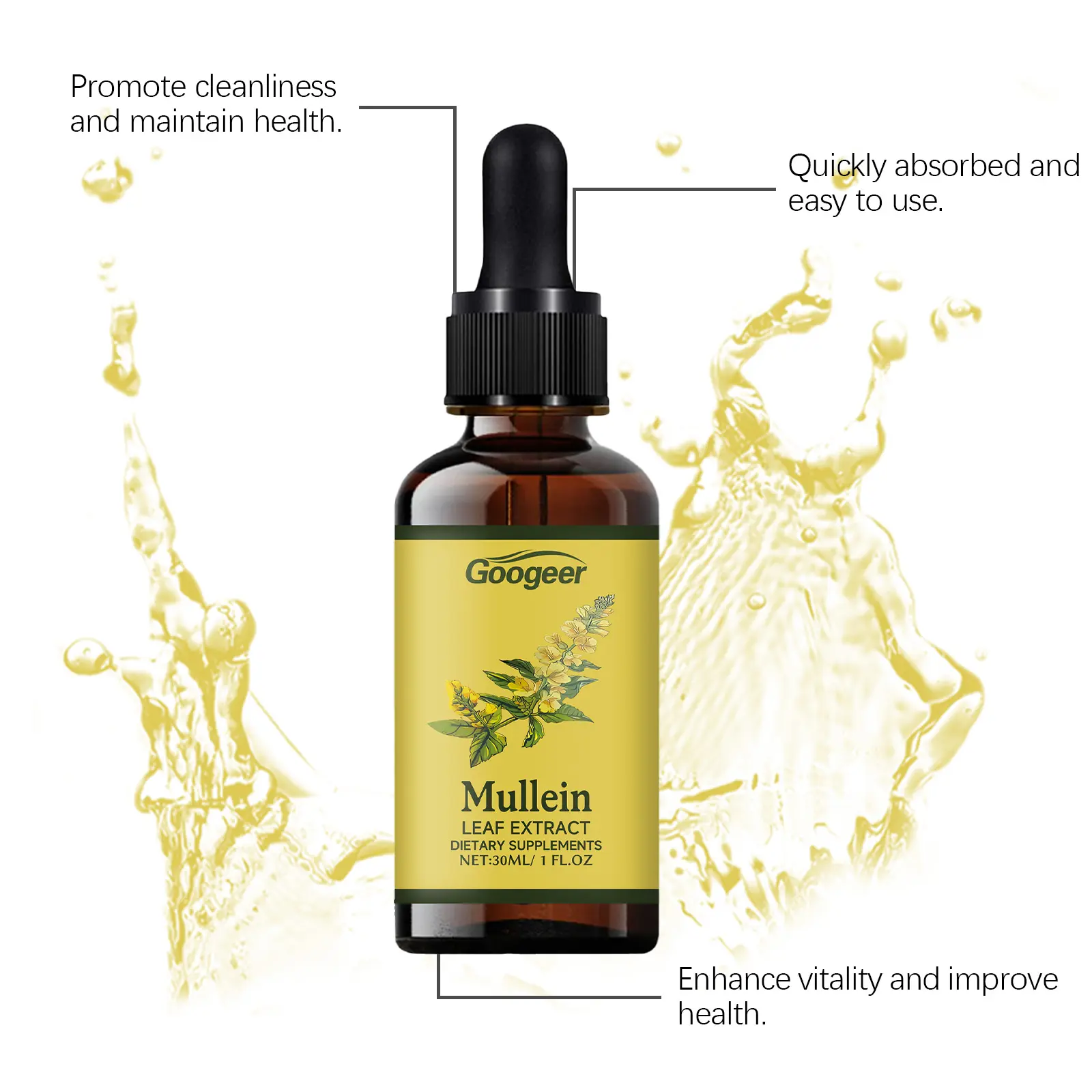 Mullein Leaf Drops for Lung Support and Respiratory Wellness by Googeer 14 googeer mullein leaf lung clearing drops GO I02 0200 01 571