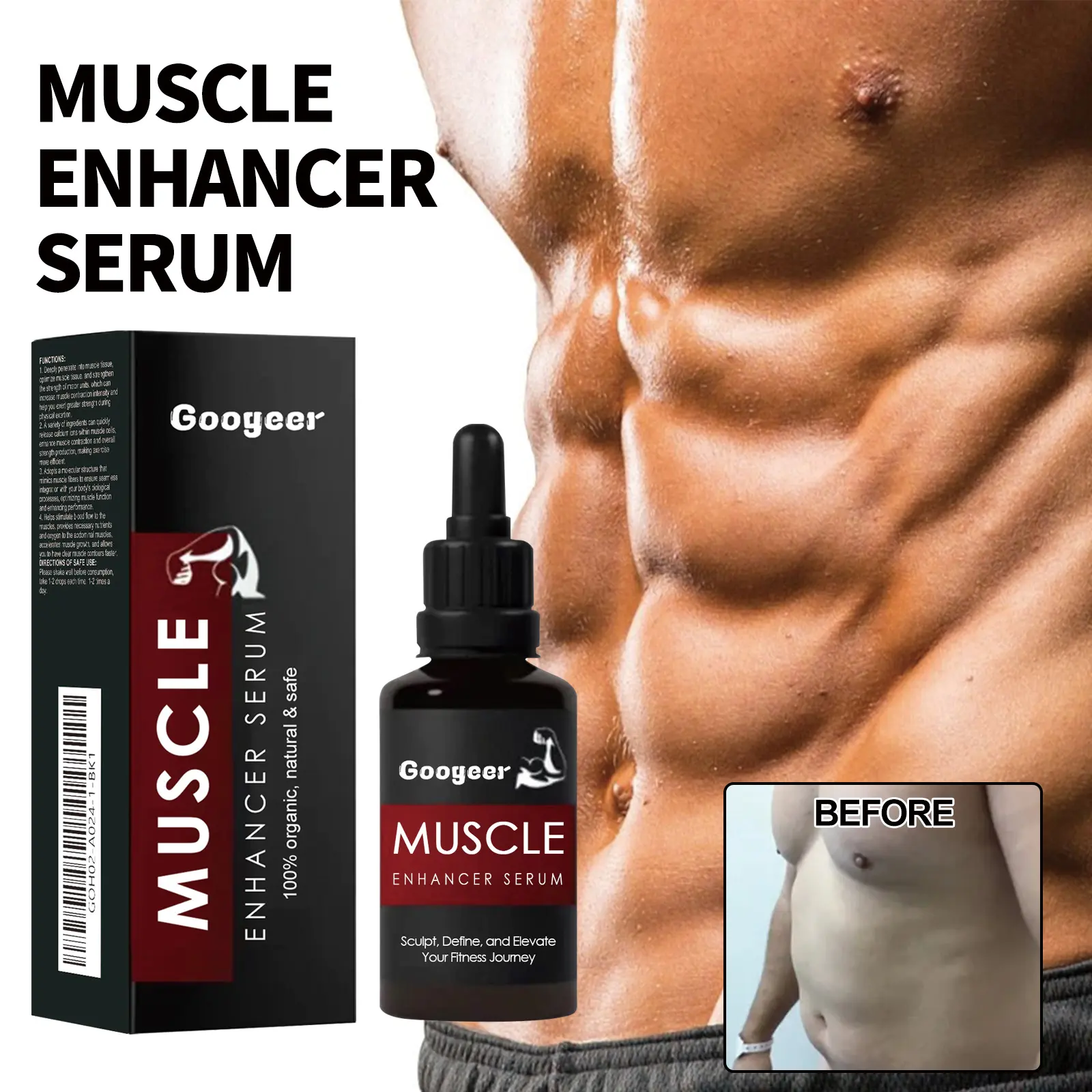 Muscle Support Formula with B Vitamins & Cayenne Extract 8 googeer muscle enhancer shaper GOH02 A024 1 BK1 4273