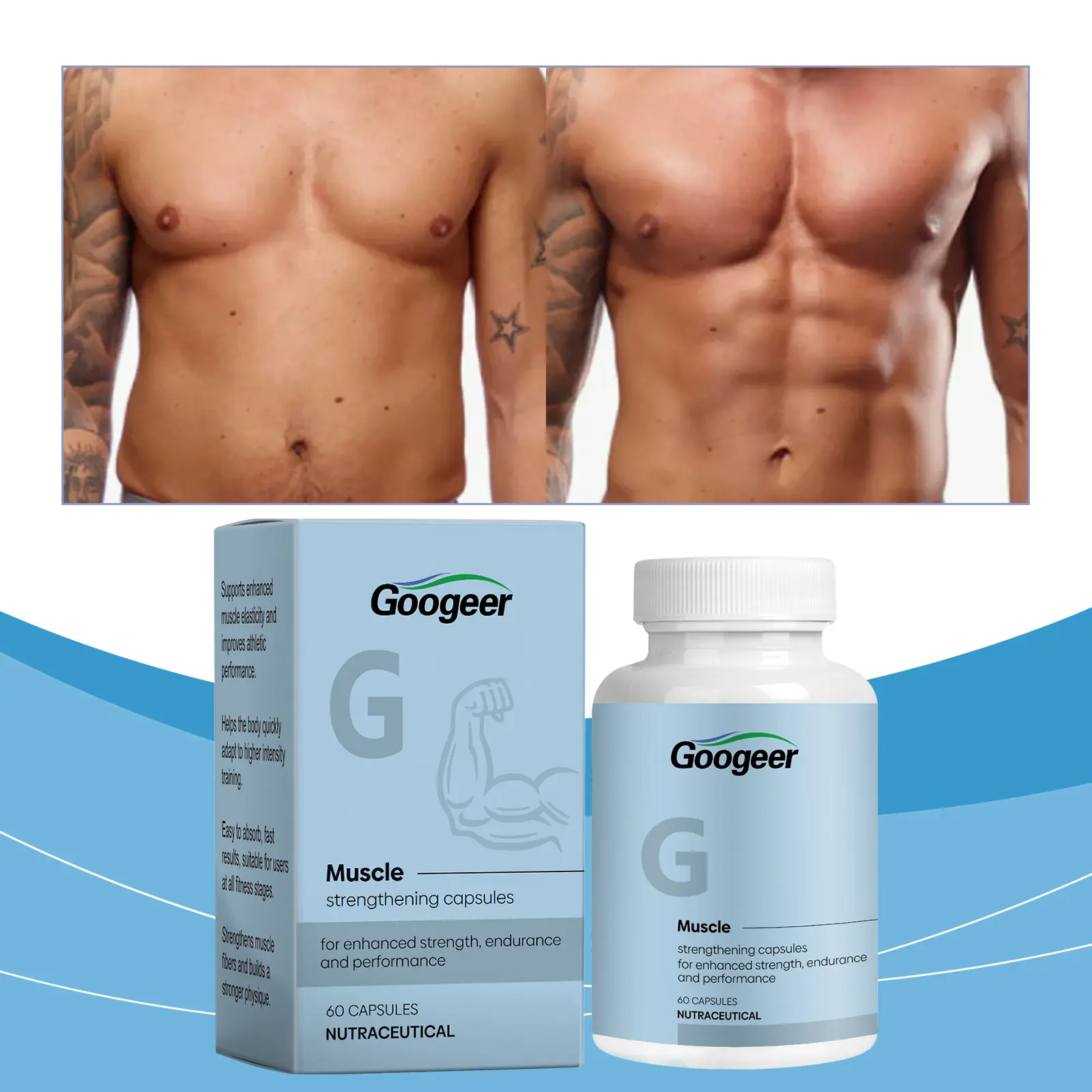 Muscle Strengthening Capsules for Protein Synthesis and Energy | GoGetter 8 googeer muscle strengthening capsules GO B07 0079 01 941