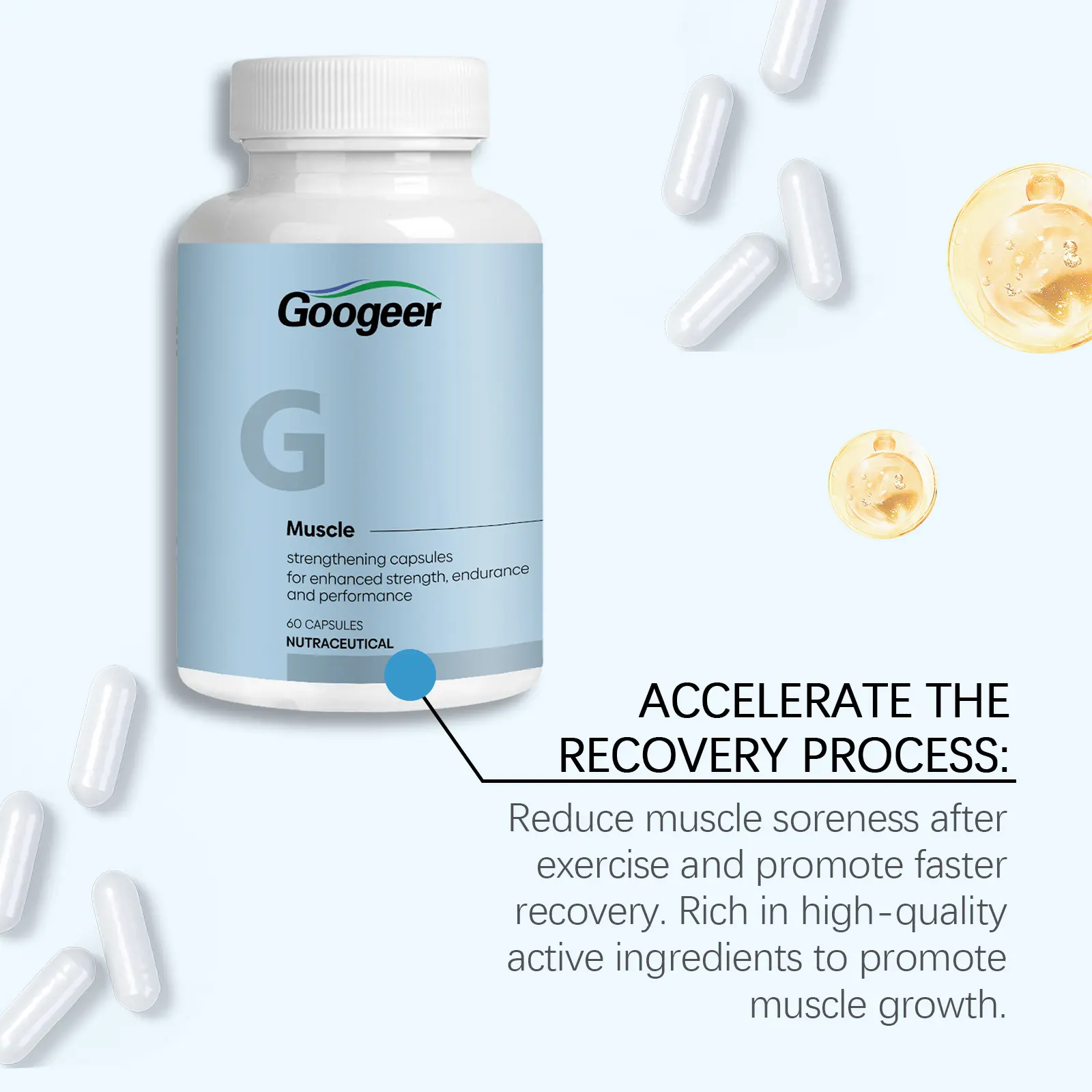 Muscle Strengthening Capsules for Protein Synthesis and Energy | GoGetter 12 googeer muscle strengthening capsules GO B07 0079 01 943