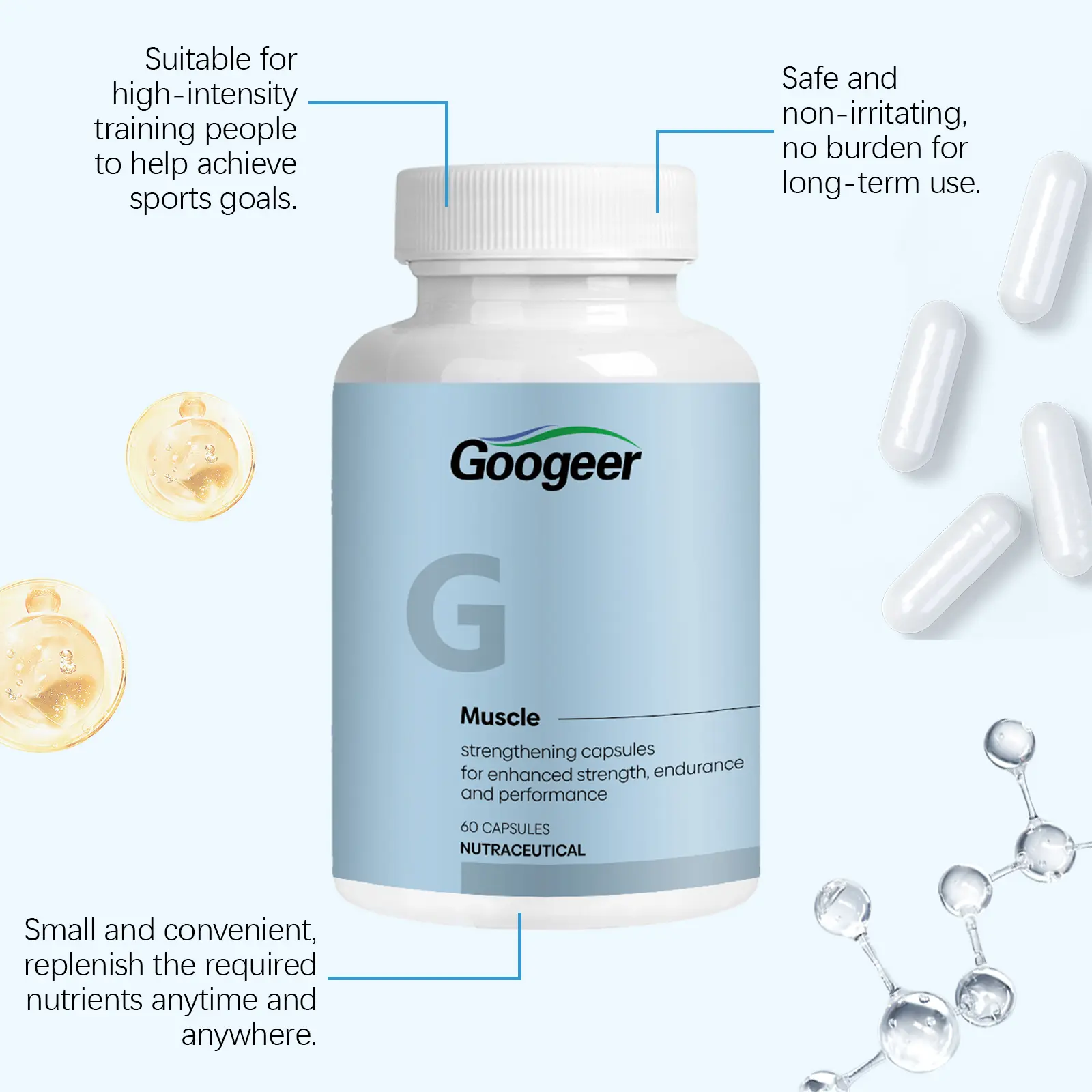 Muscle Strengthening Capsules for Protein Synthesis and Energy | GoGetter 13 googeer muscle strengthening capsules GO B07 0079 01 944