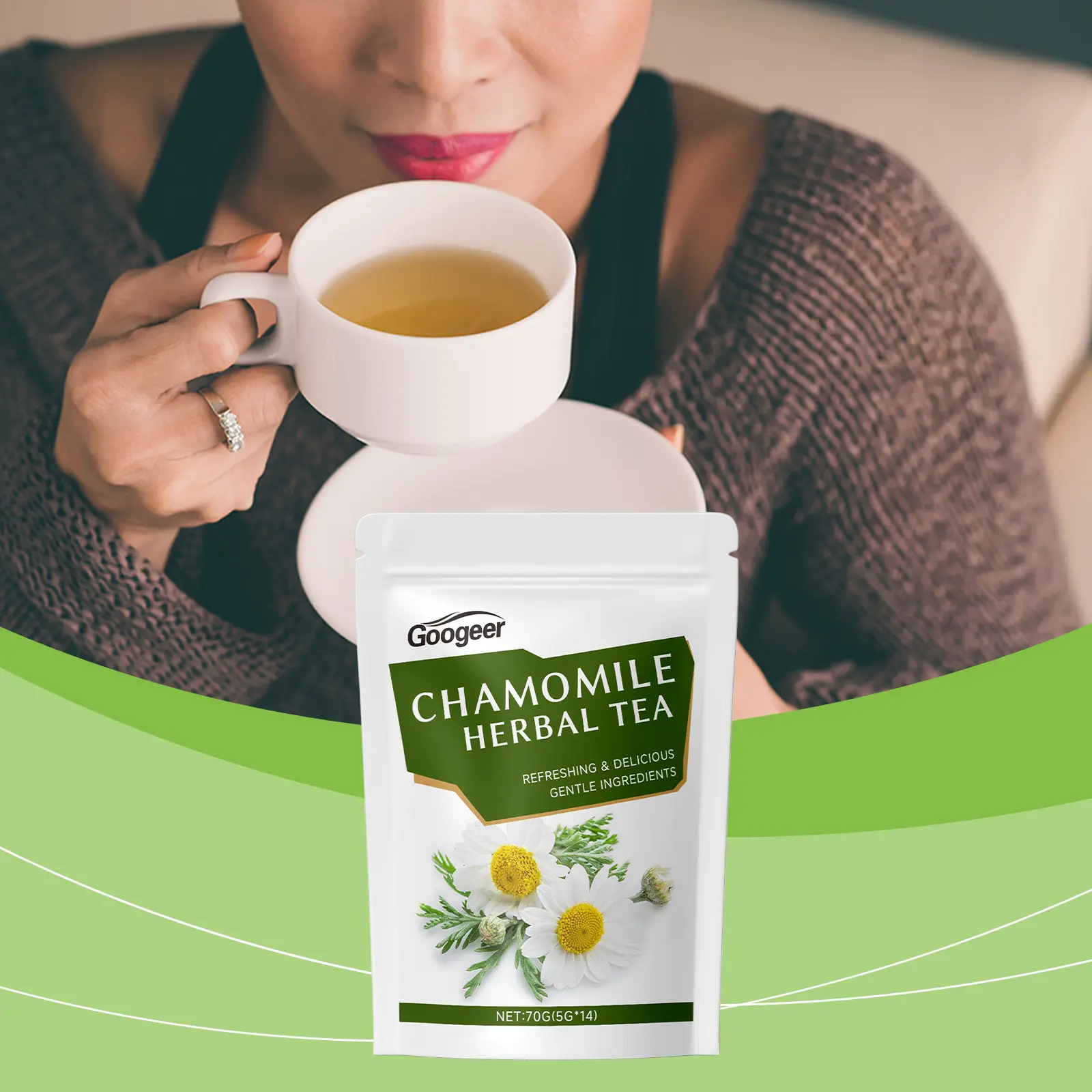 Chamomile Tea Bags with Orange Peel & Bergamot Soothing Blend Googeer 8 googeer natural chamomile tea bag GO I01 0023 01 524