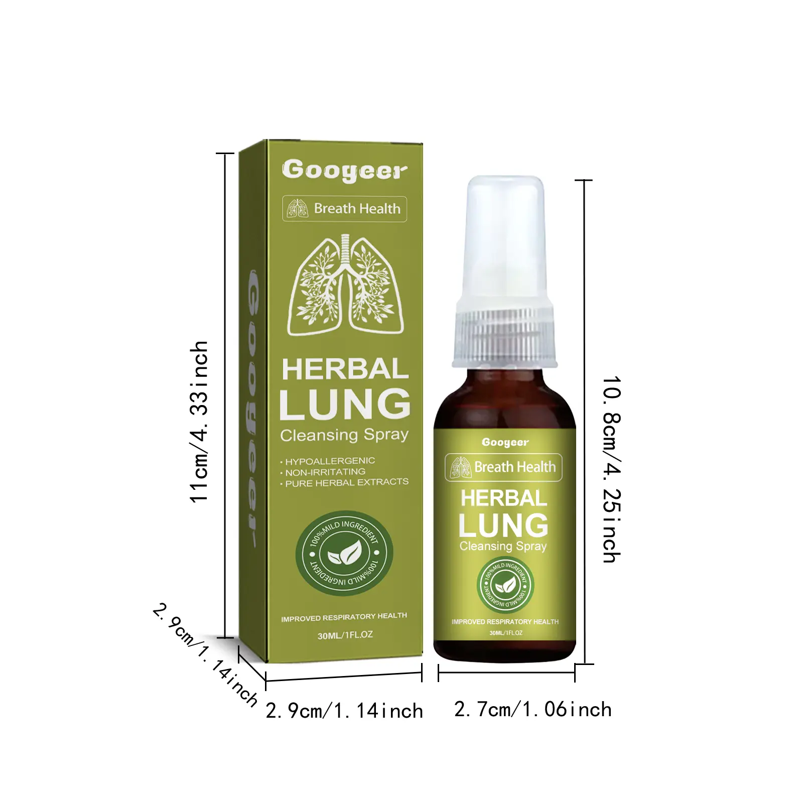 Herbal Respiratory Support Spray for Throat Relief by Googeer 7 googeer natural herbal spray cough throat breathing GOH02 A051 30 GN1 1591