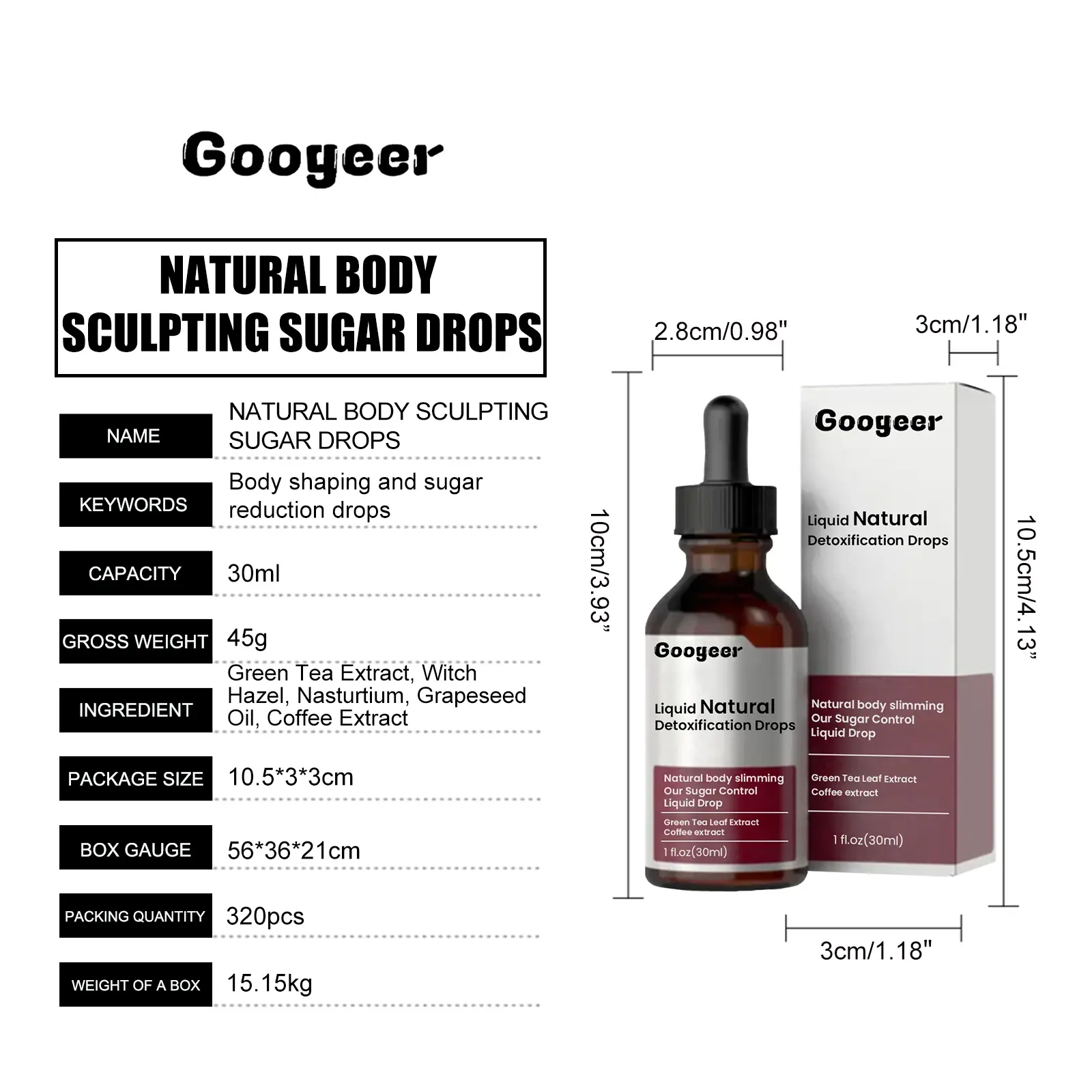 Natural Toning Drops for Body Care with Green Tea & Coffee Extract - Googeer 7 googeer natural toning drops body care GOA08 A006 30 RD1 3579