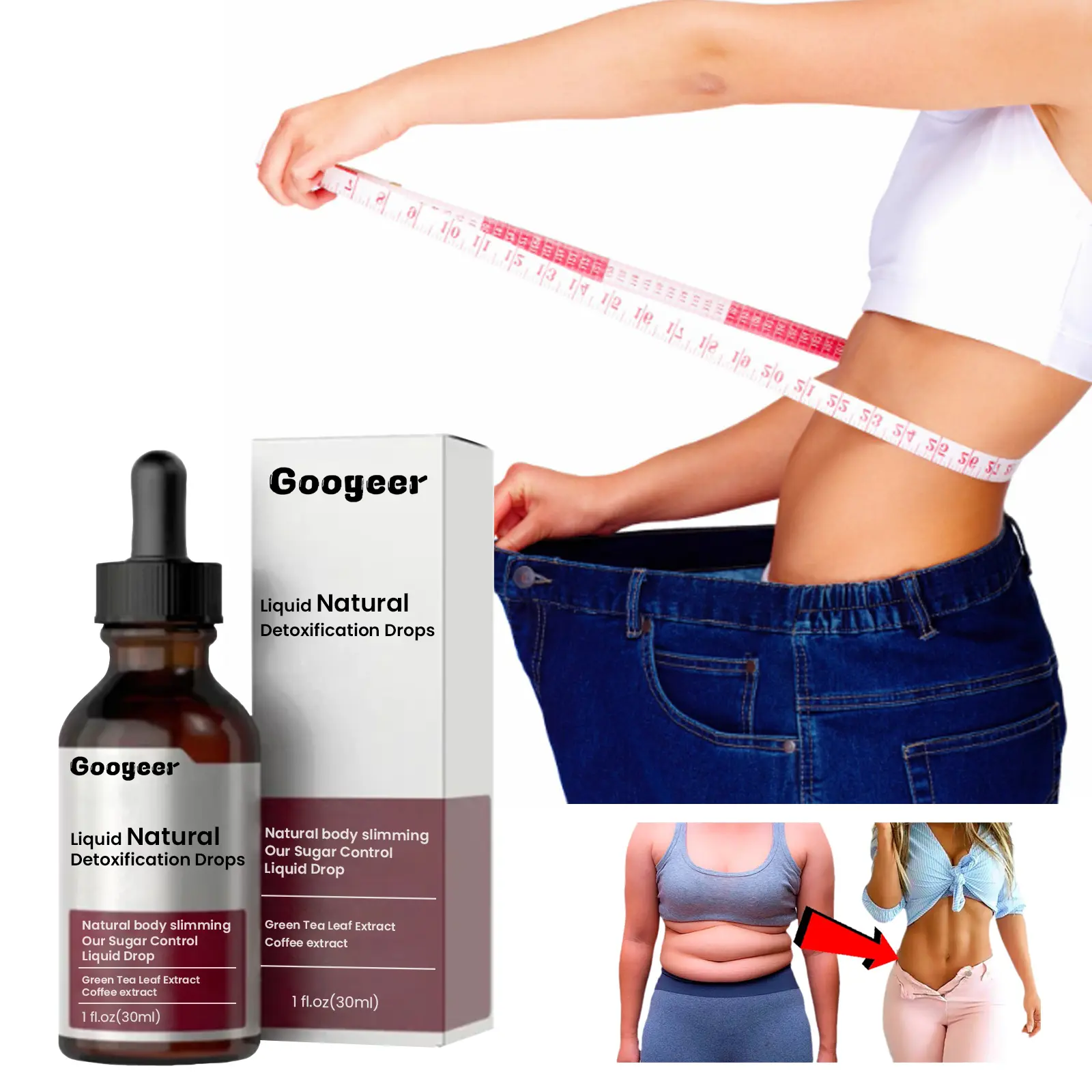 Natural Toning Drops for Body Care with Green Tea & Coffee Extract - Googeer 8 googeer natural toning drops body care GOA08 A006 30 RD1 3580