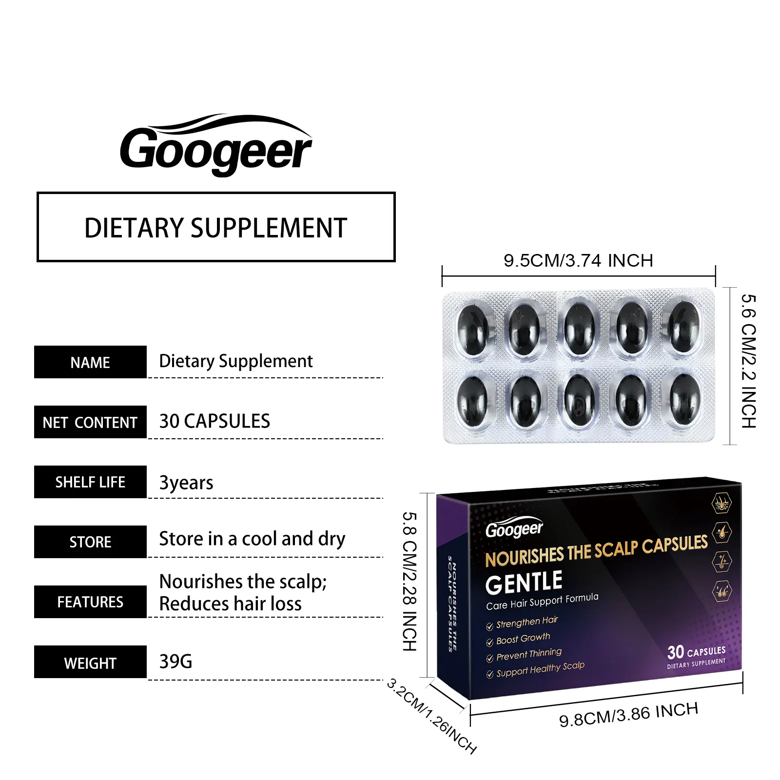 Scalp Growth Supplement Capsules for Hair Health & Strength 7 googeer nourishing scalp growth capsule GO I02 0213 01 4745