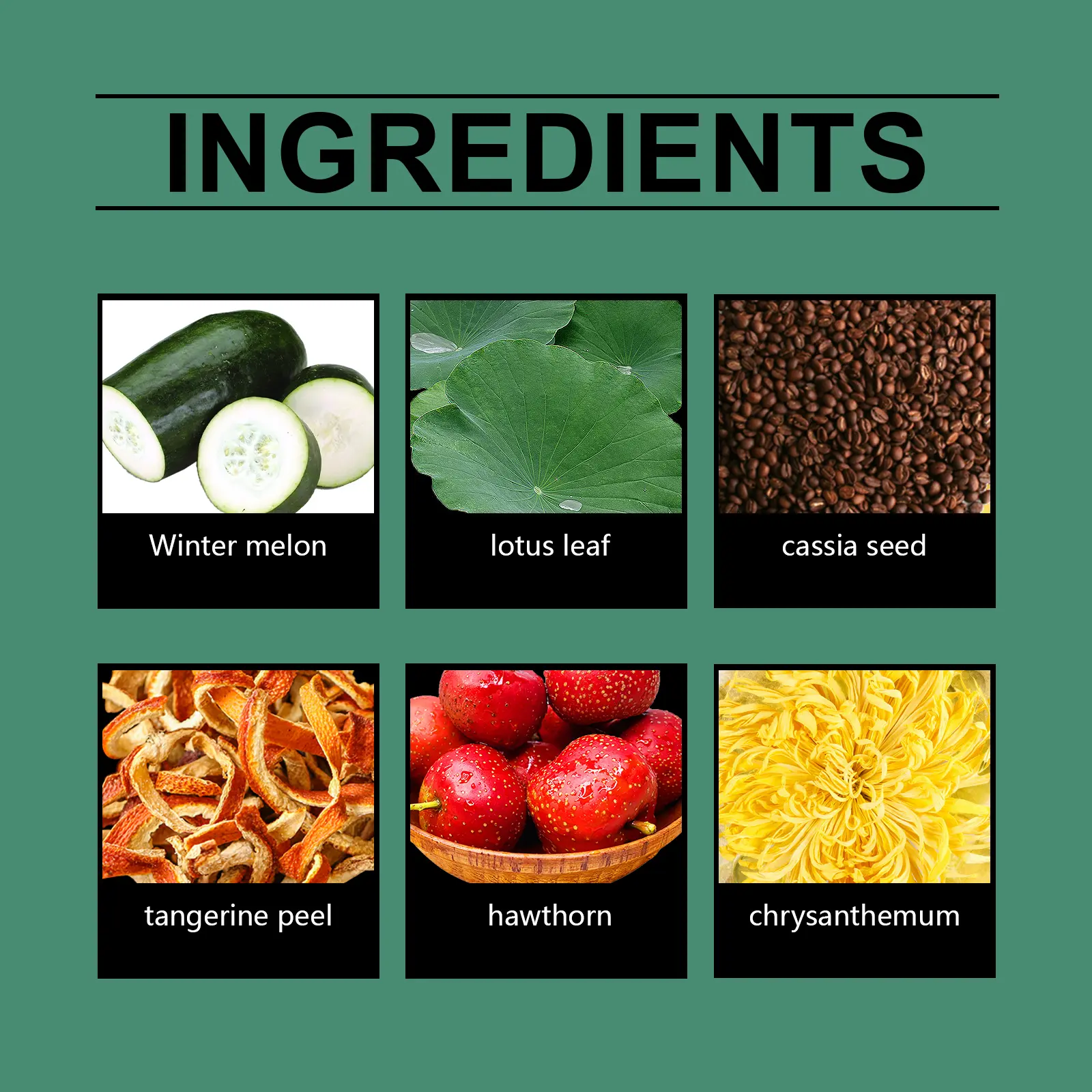 Herbal Tea Blend with Winter Melon, Lotus Leaves, and Cassia Seeds 9 googeer oil cleansing tea body GO I01 0027 01 4791