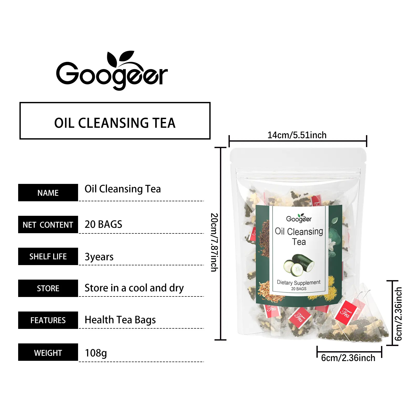 Herbal Tea Blend with Winter Melon, Lotus Leaves, and Cassia Seeds 7 googeer oil cleansing tea body GO I01 0027 01 4801
