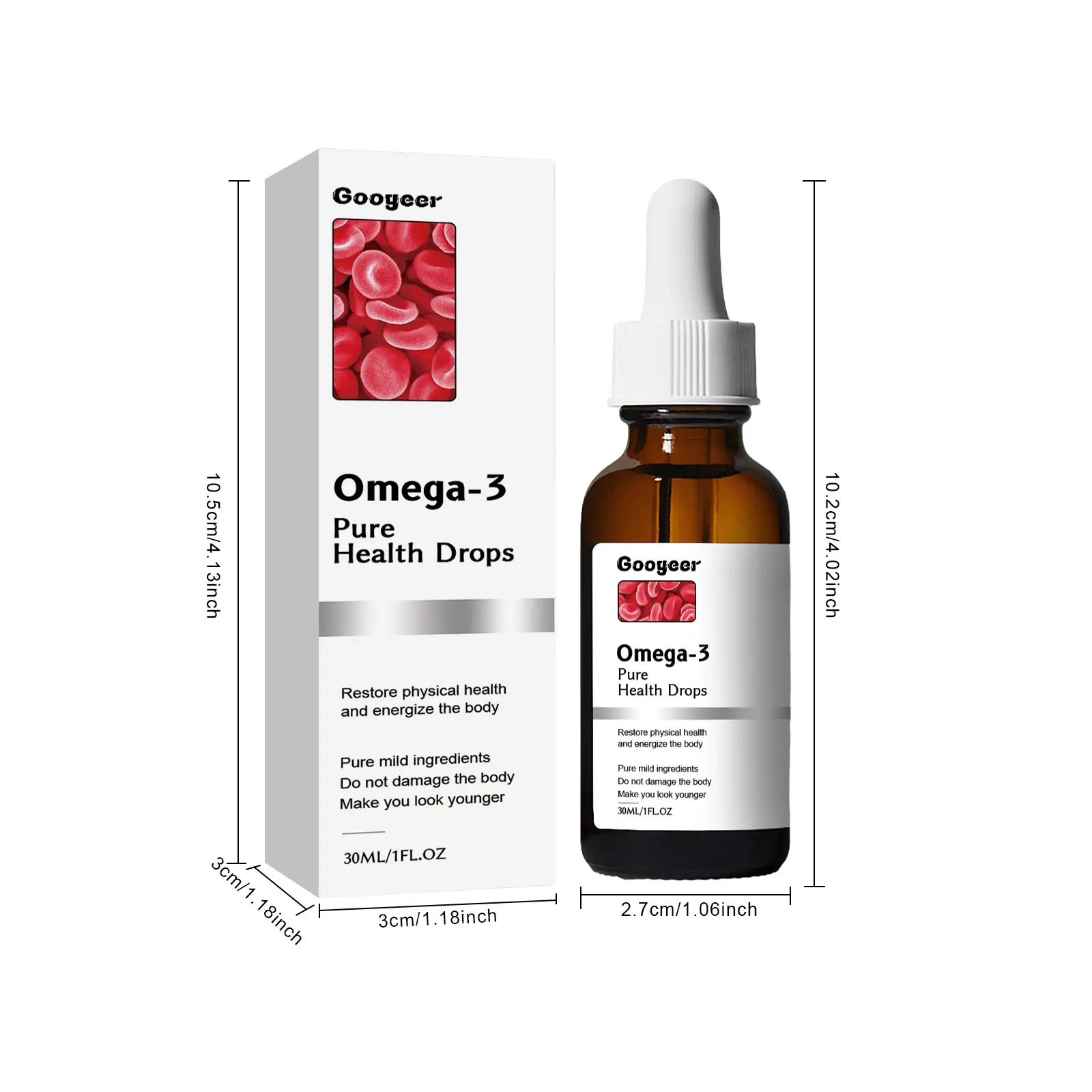 Omega-3 Pure Health Drops with Turmeric & Eucommia Ulmoides - Googeer 7 googeer omega 3 pure health drops GOI02 A003 30 WH1 1680
