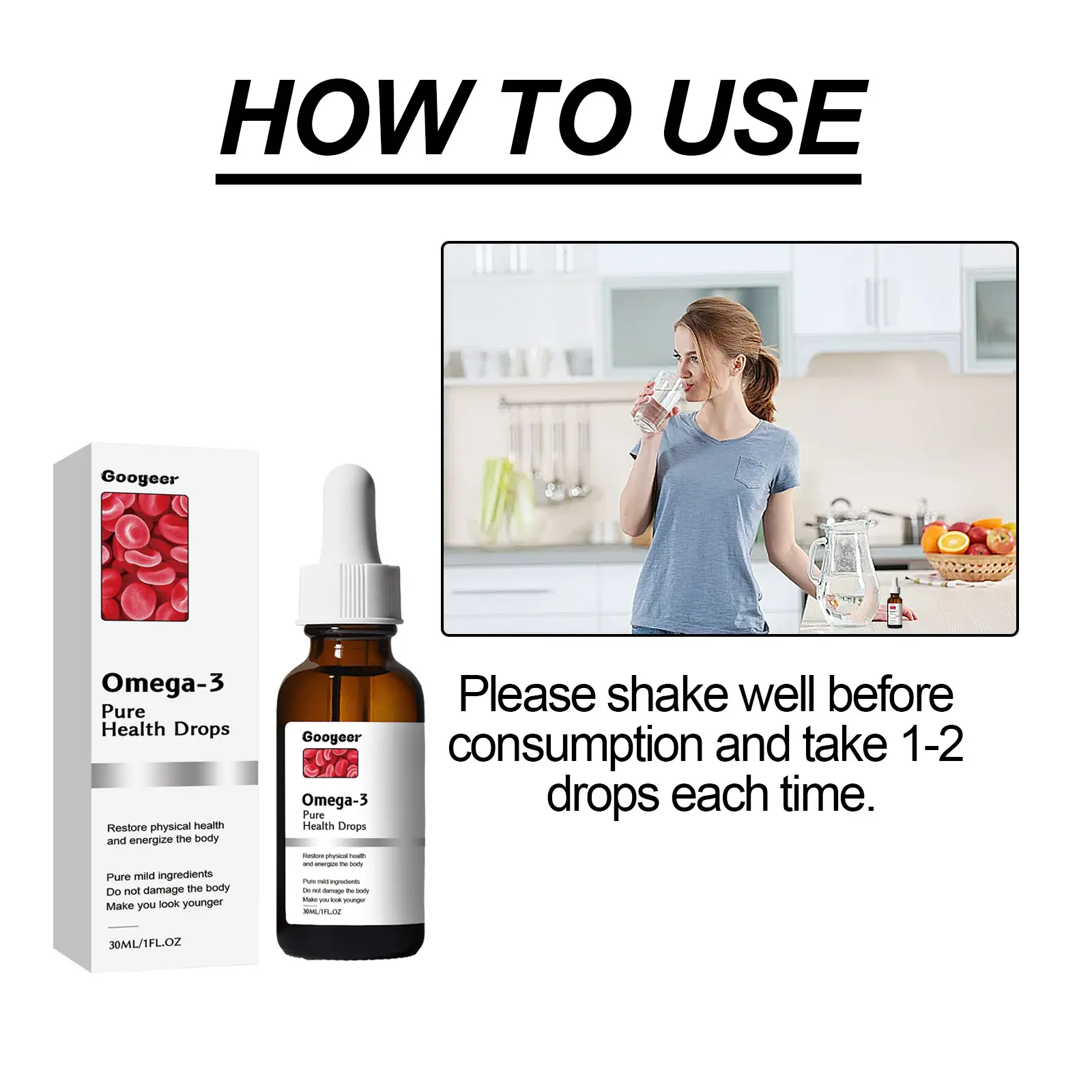 Omega-3 Pure Health Drops with Turmeric & Eucommia Ulmoides - Googeer 10 googeer omega 3 pure health drops GOI02 A003 30 WH1 1683