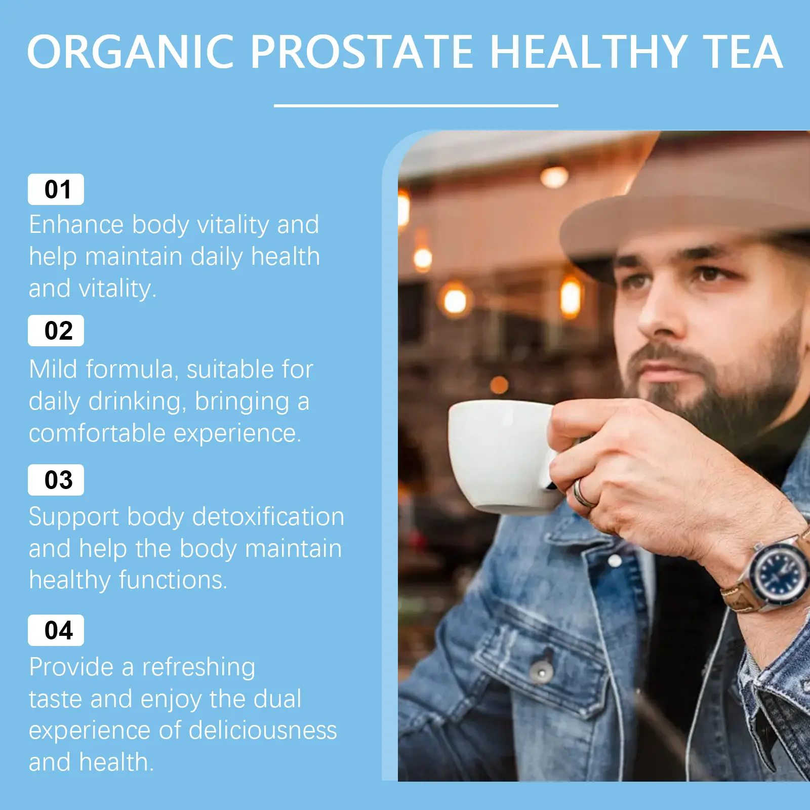 Organic Prostate Health Tea for Physical Wellness - Googeer 13 googeer organic prostate health tea GO I01 0018 01 836