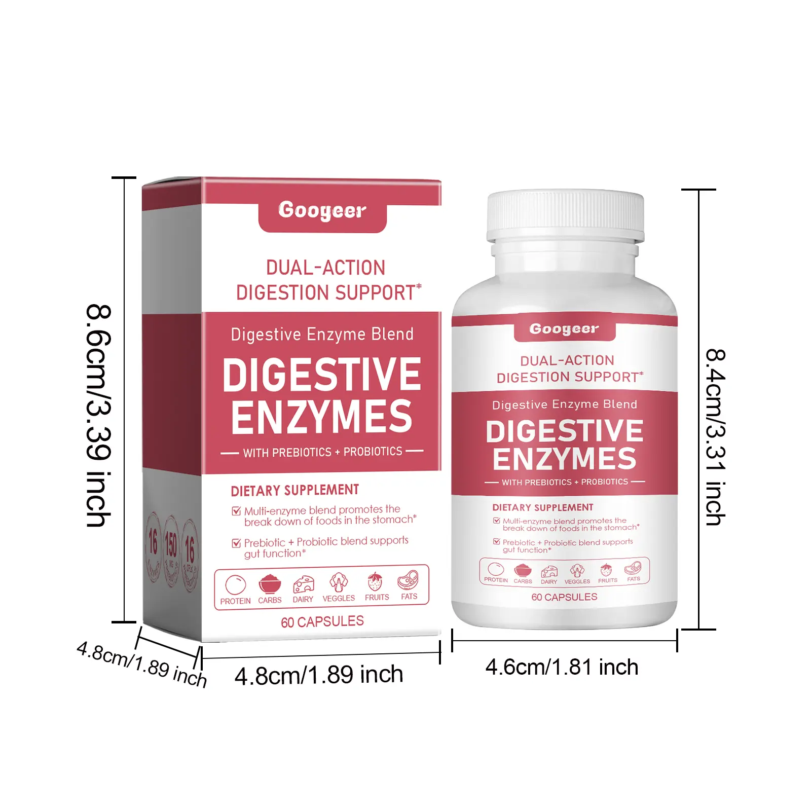 Probiotic Capsules for Digestive Support & Intestinal Balance - Googeer 7 googeer probiotic capsules dietary GO I02 0166 01 632