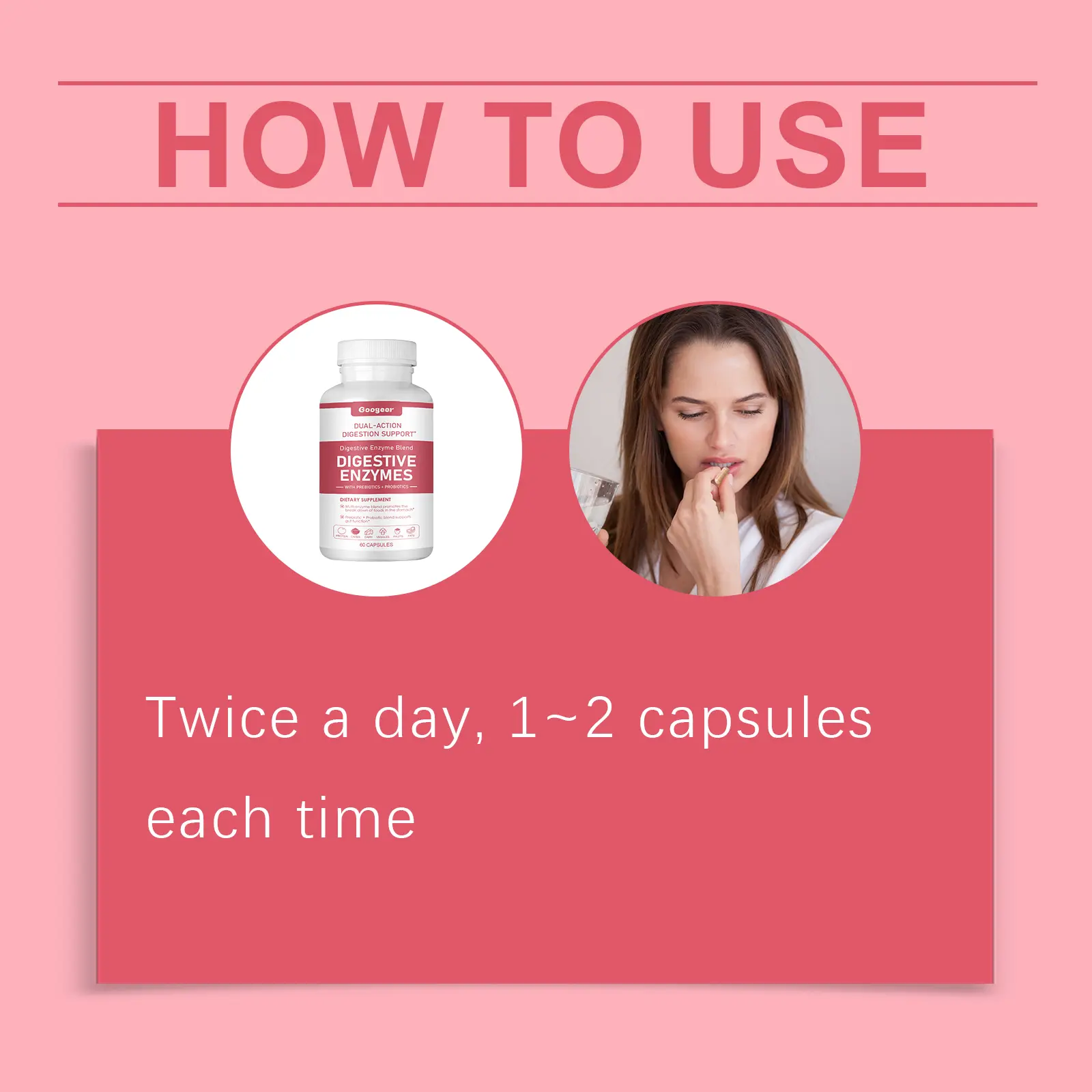Probiotic Capsules for Digestive Support & Intestinal Balance - Googeer 10 googeer probiotic capsules dietary GO I02 0166 01 635