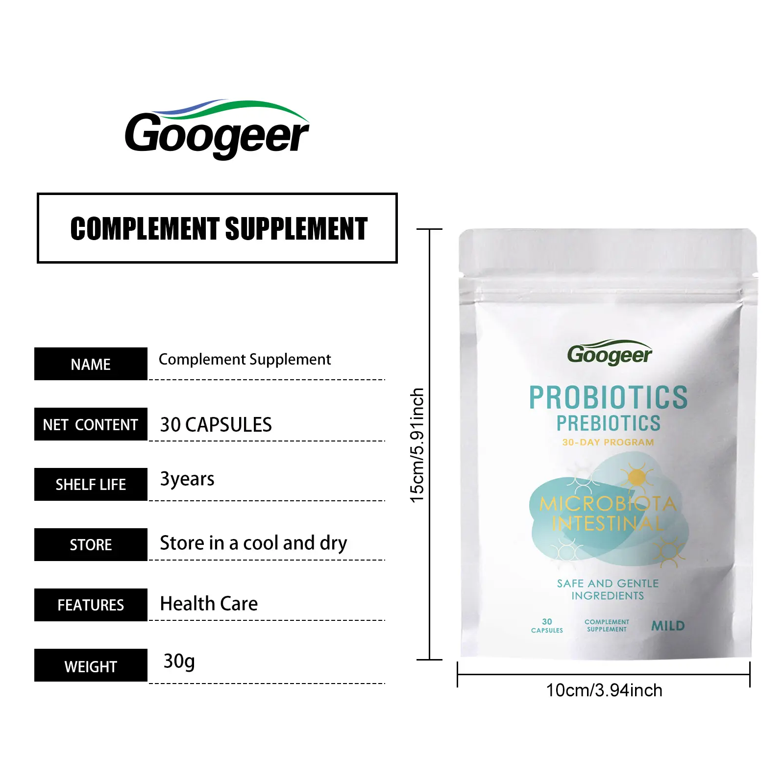 Probiotic Capsules for Gut Health and Stomach Comfort by Googeer 7 googeer probiotic stomach capsule GO I02 0194 01 1165