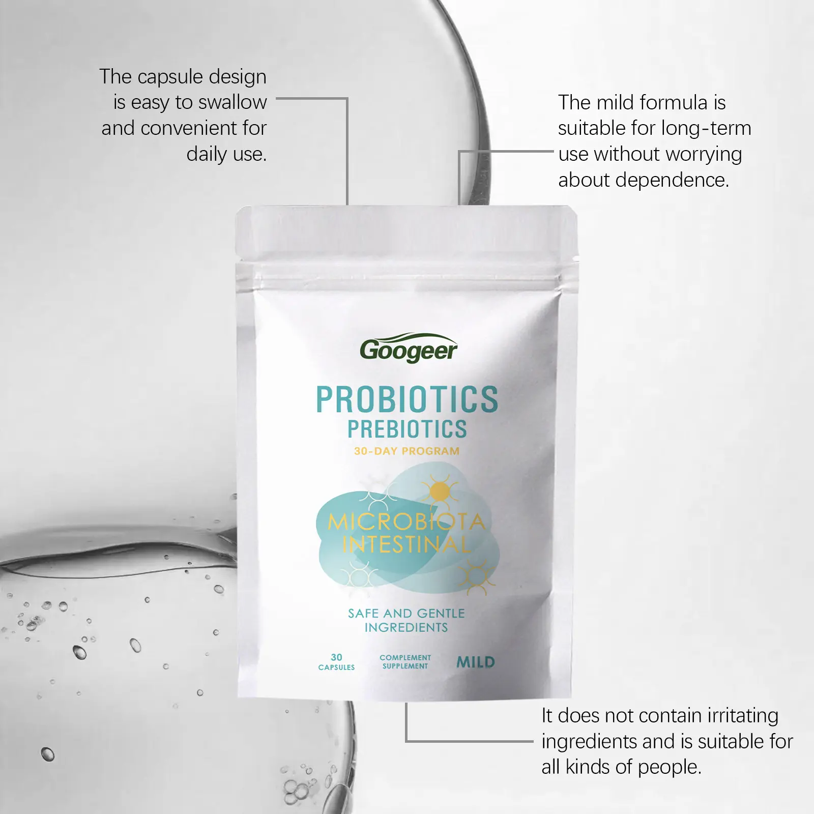 Probiotic Capsules for Gut Health and Stomach Comfort by Googeer 12 googeer probiotic stomach capsule GO I02 0194 01 1168