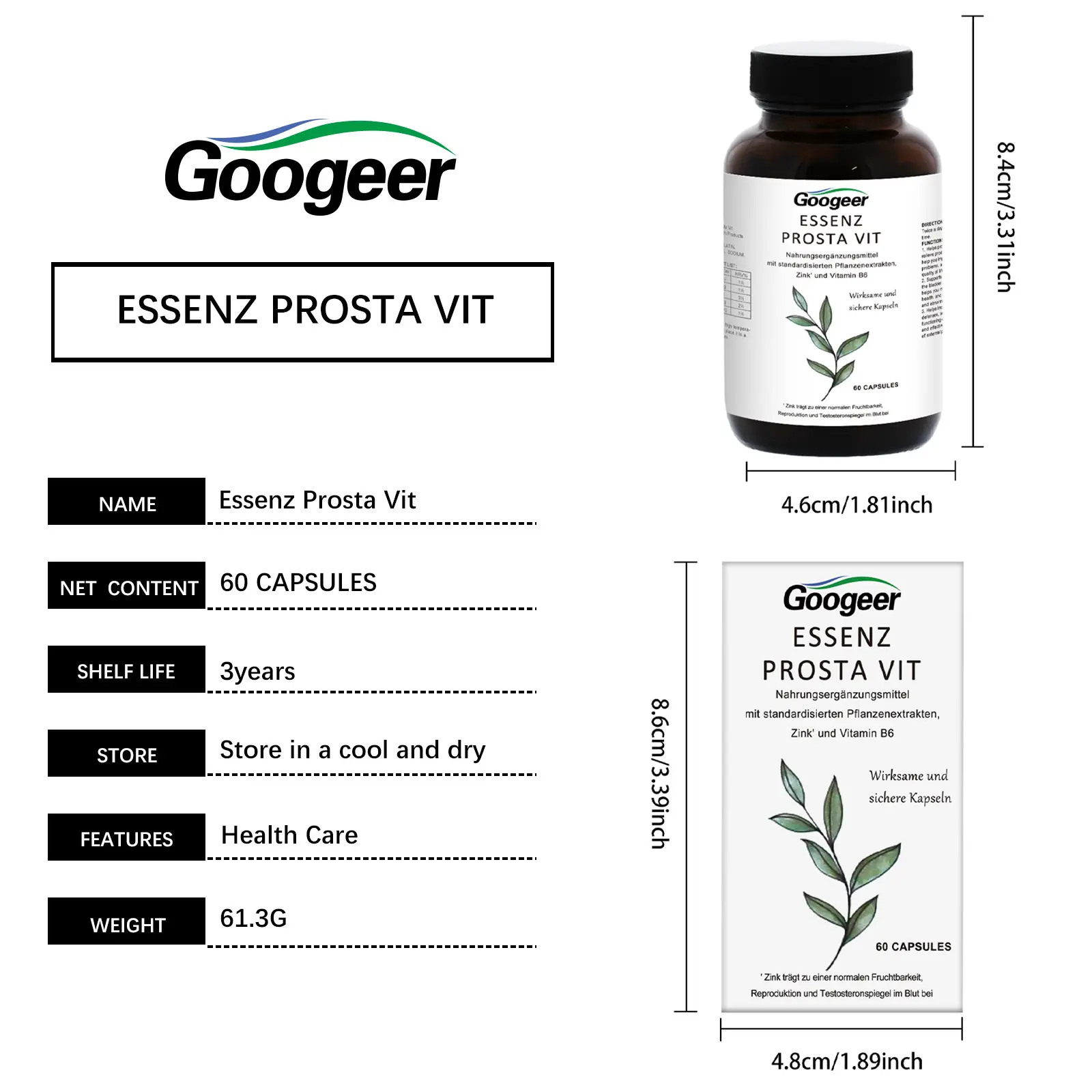 Prostate and Bladder Health Supplement - Daily Nutritional Support Capsules 7 googeer prostate bladder health capsules GO I02 0195 01 4443