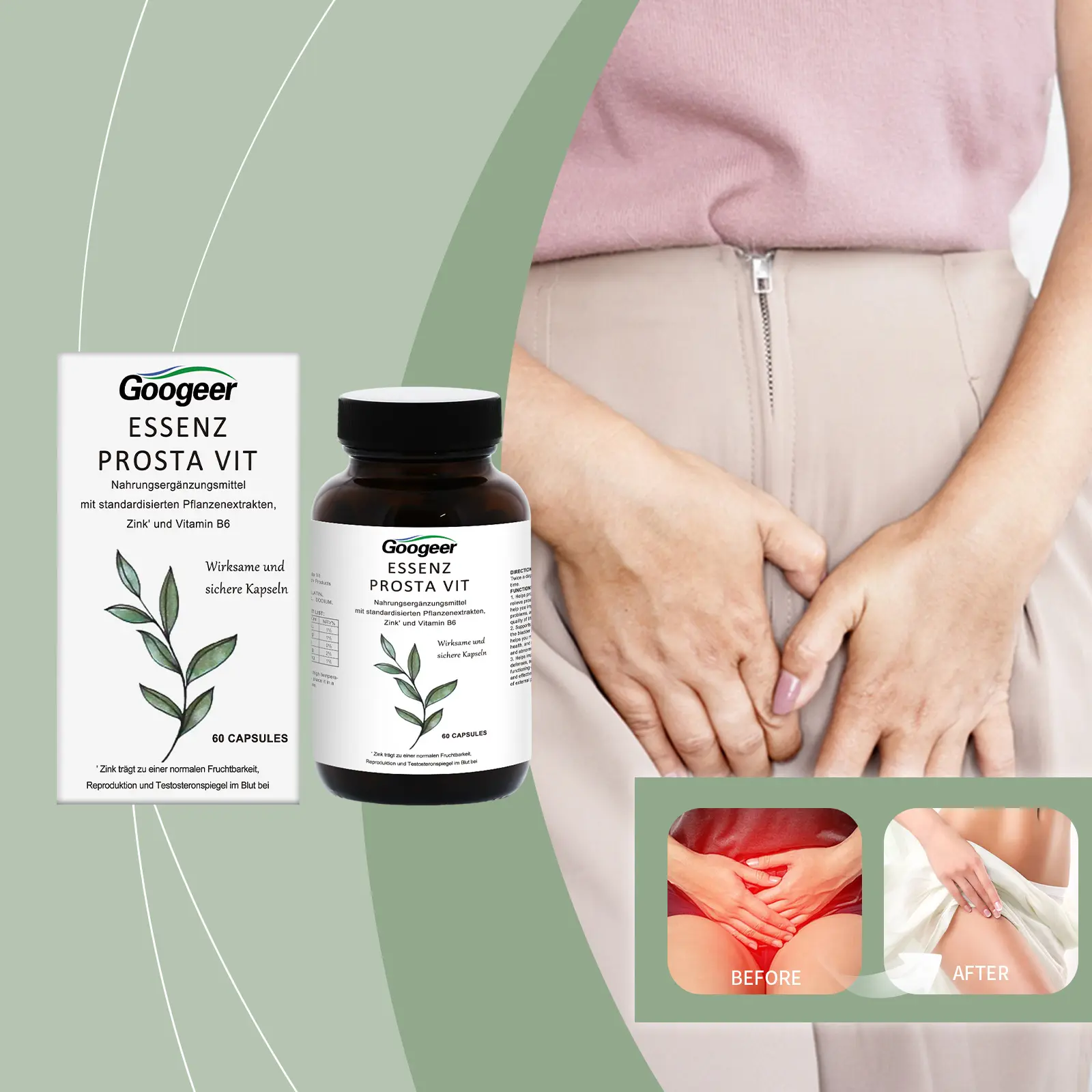 Prostate and Bladder Health Supplement - Daily Nutritional Support Capsules 8 googeer prostate bladder health capsules GO I02 0195 01 4444