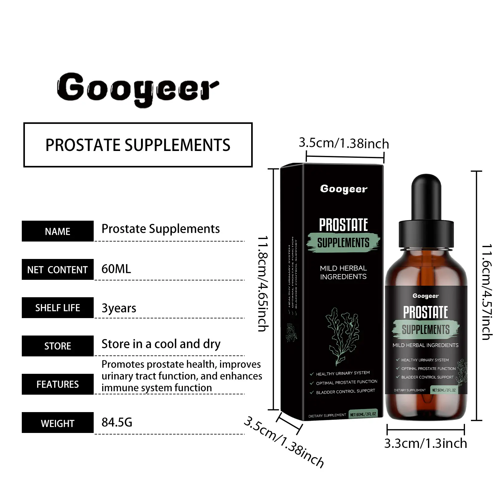 Prostate Health Supplement with Mint Leaf Extract - Googeer 7 googeer prostate supplement body GOB11 A002 60 BK1 2656