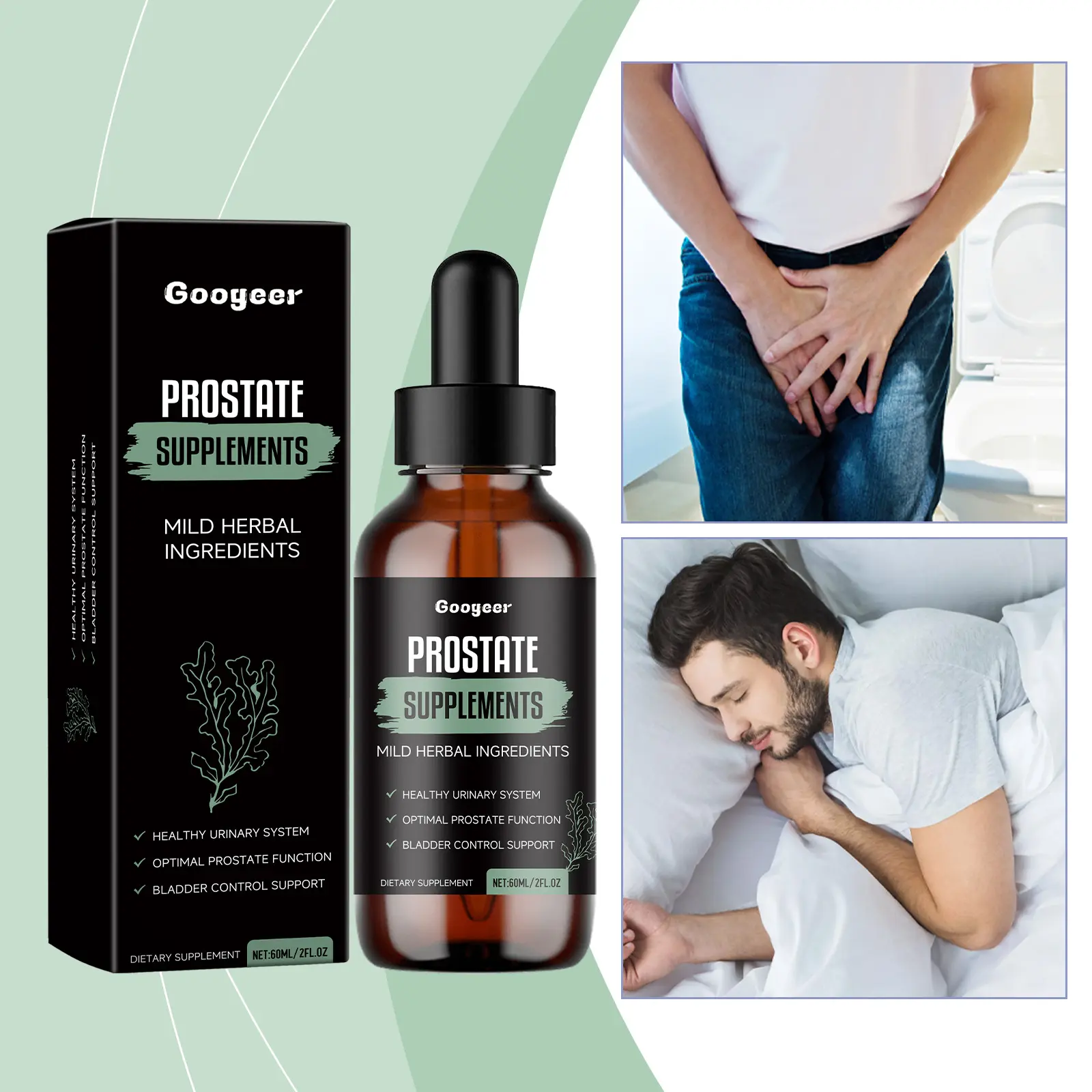 Prostate Health Supplement with Mint Leaf Extract - Googeer 8 googeer prostate supplement body GOB11 A002 60 BK1 2657
