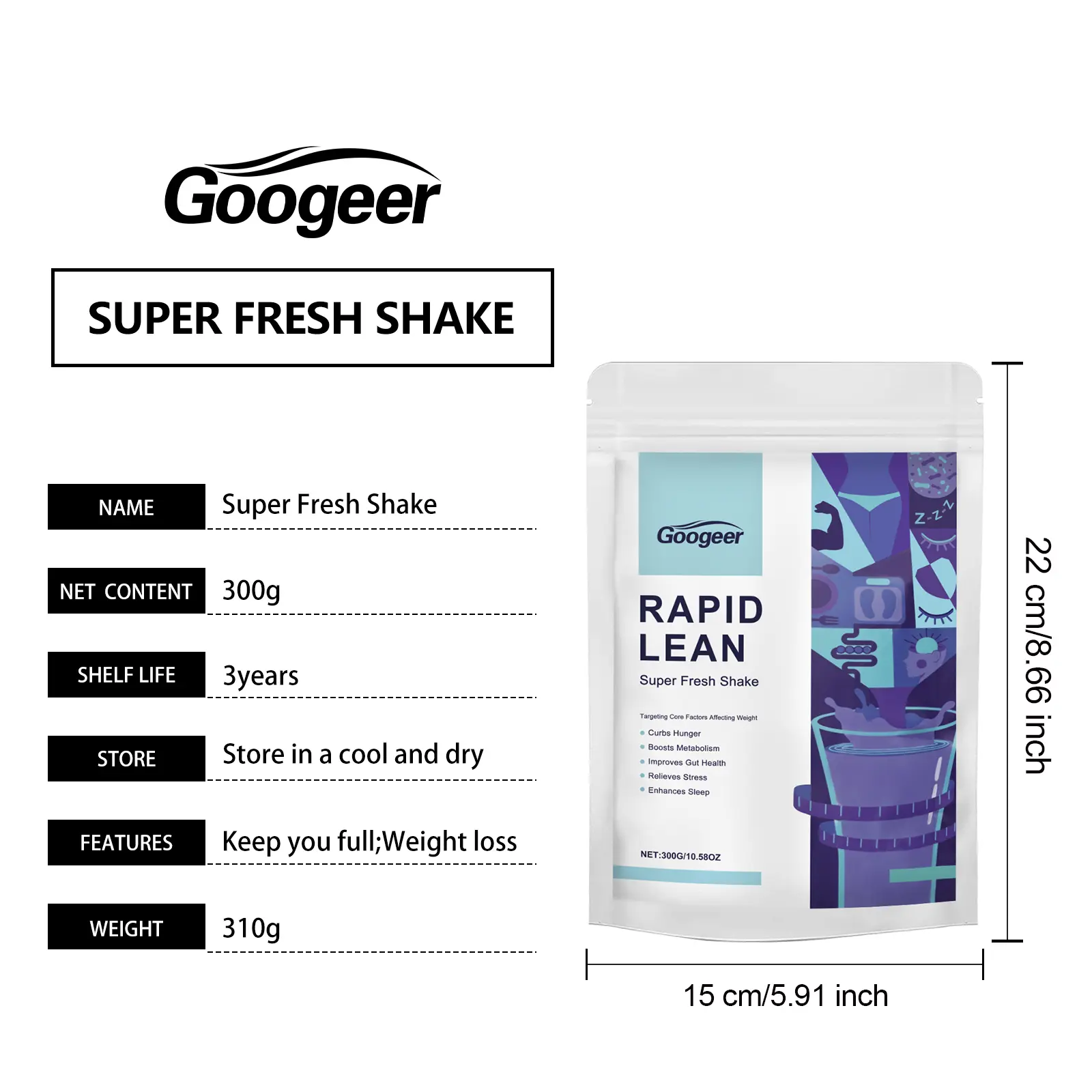 Protein Fiber Slimming Shake for Weight Management by Protein 7 googeer protein fiber slimming shake GO I03 0025 01 461