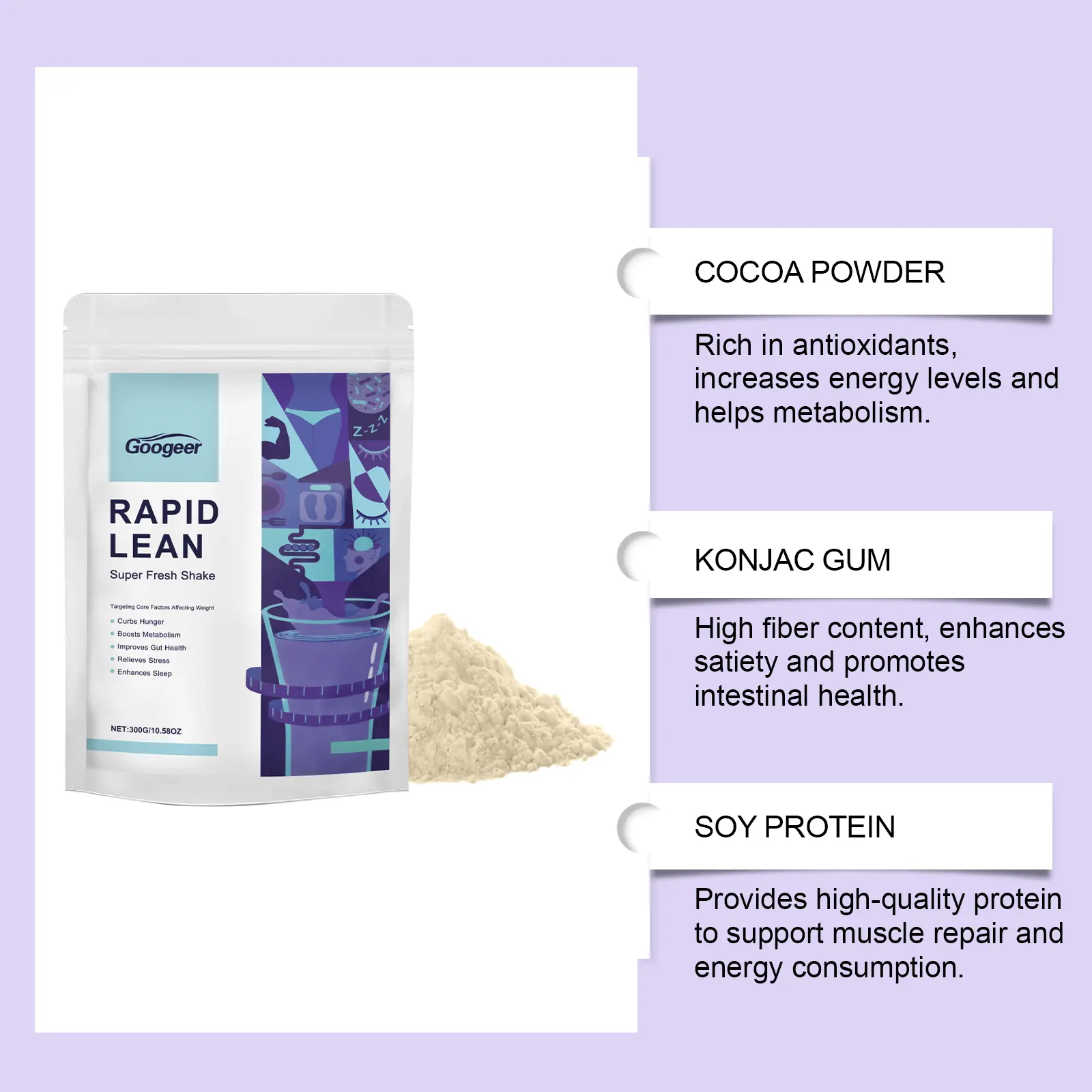 Protein Fiber Slimming Shake for Weight Management by Protein 11 googeer protein fiber slimming shake GO I03 0025 01 463