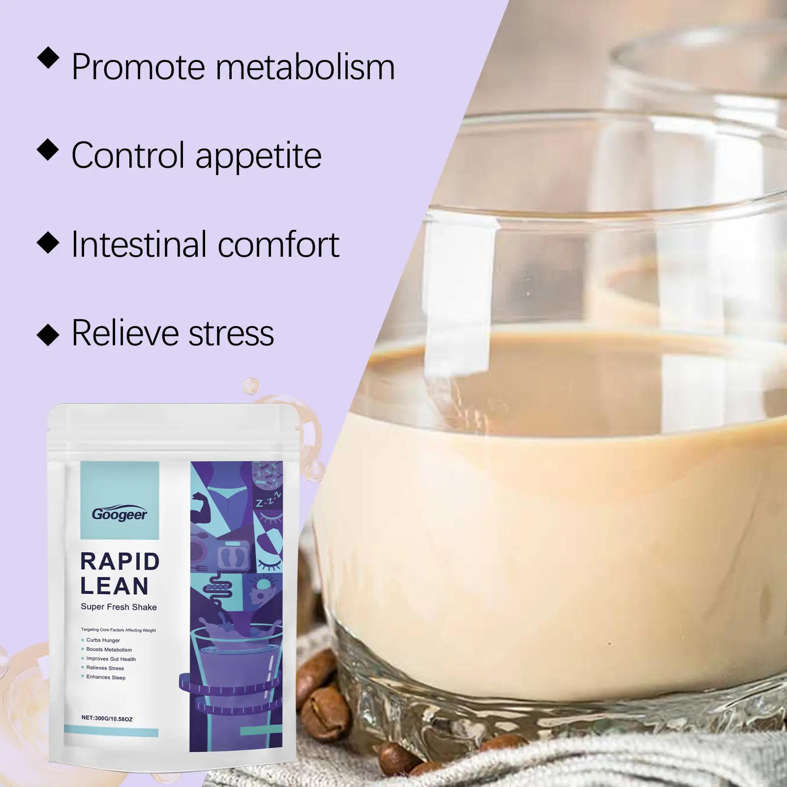 Protein Fiber Slimming Shake for Weight Management by Protein 12 googeer protein fiber slimming shake GO I03 0025 01 464