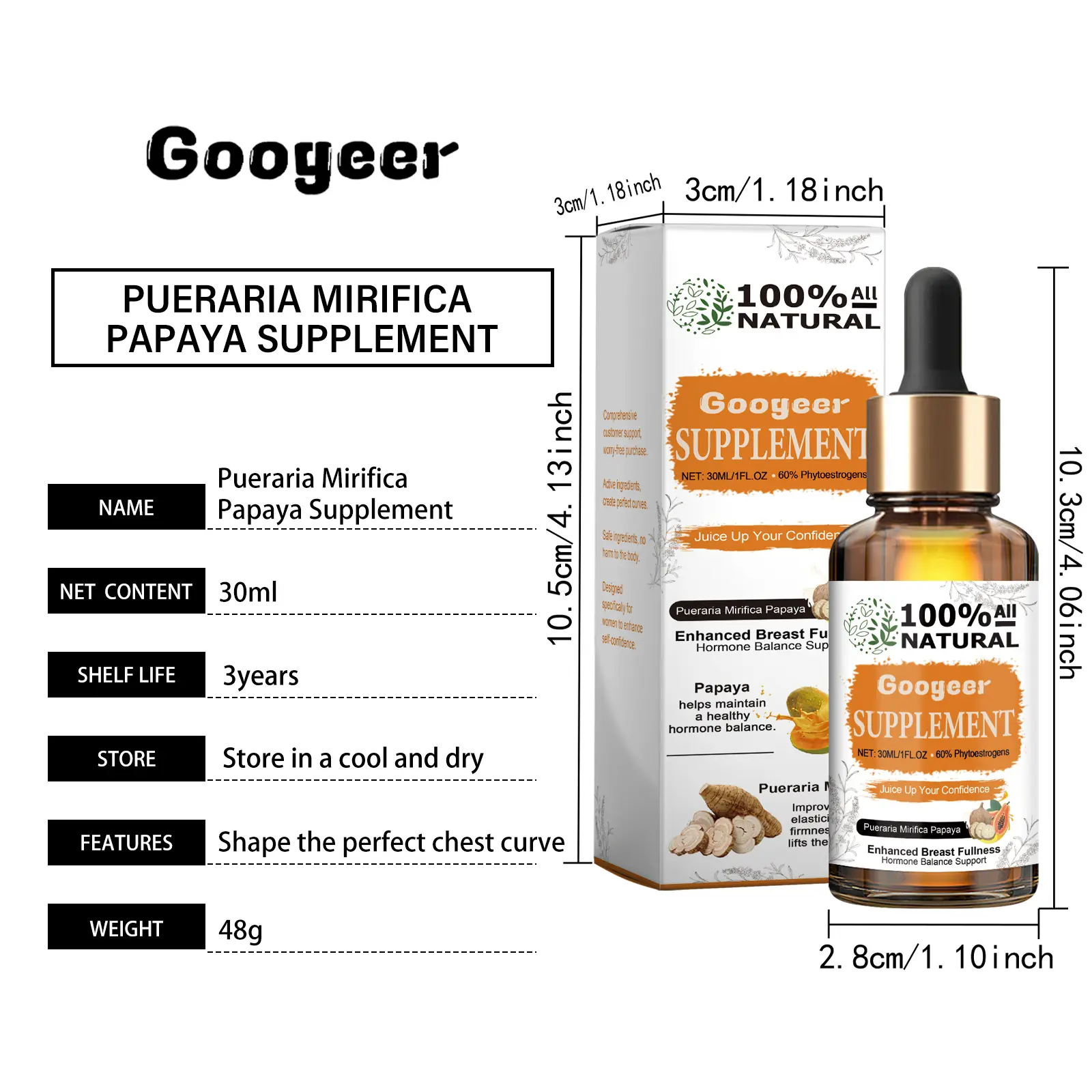 Pueraria Mirifica and Papaya Supplement for Women’s Vitality - Googeer 7 googeer pueraria mirifica papaya supplement GO I02 0167 01 503