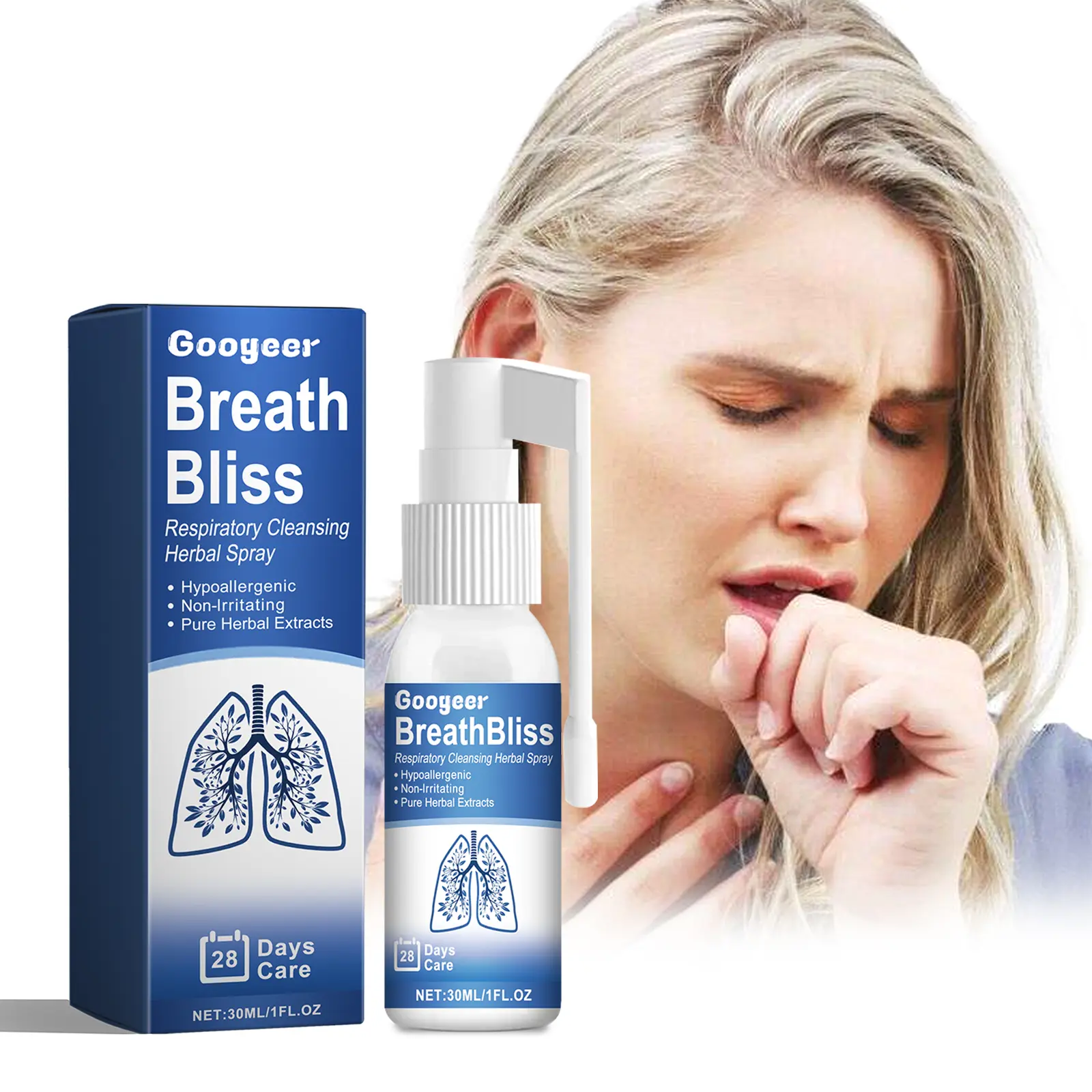 Herbal Throat Spray for Dry, Itchy Throat Relief - Googeer 8 googeer respiratory cleansing herbal spray GOB04 A001 30 BU1 1264