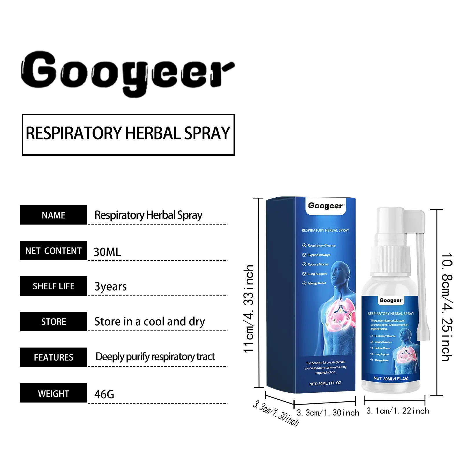Googeer Respiratory Herbal Spray for Itchy Throat & Dry Cough Relief 7 googeer respiratory herbal spray throat GOB07 A007 30 BU1 1352