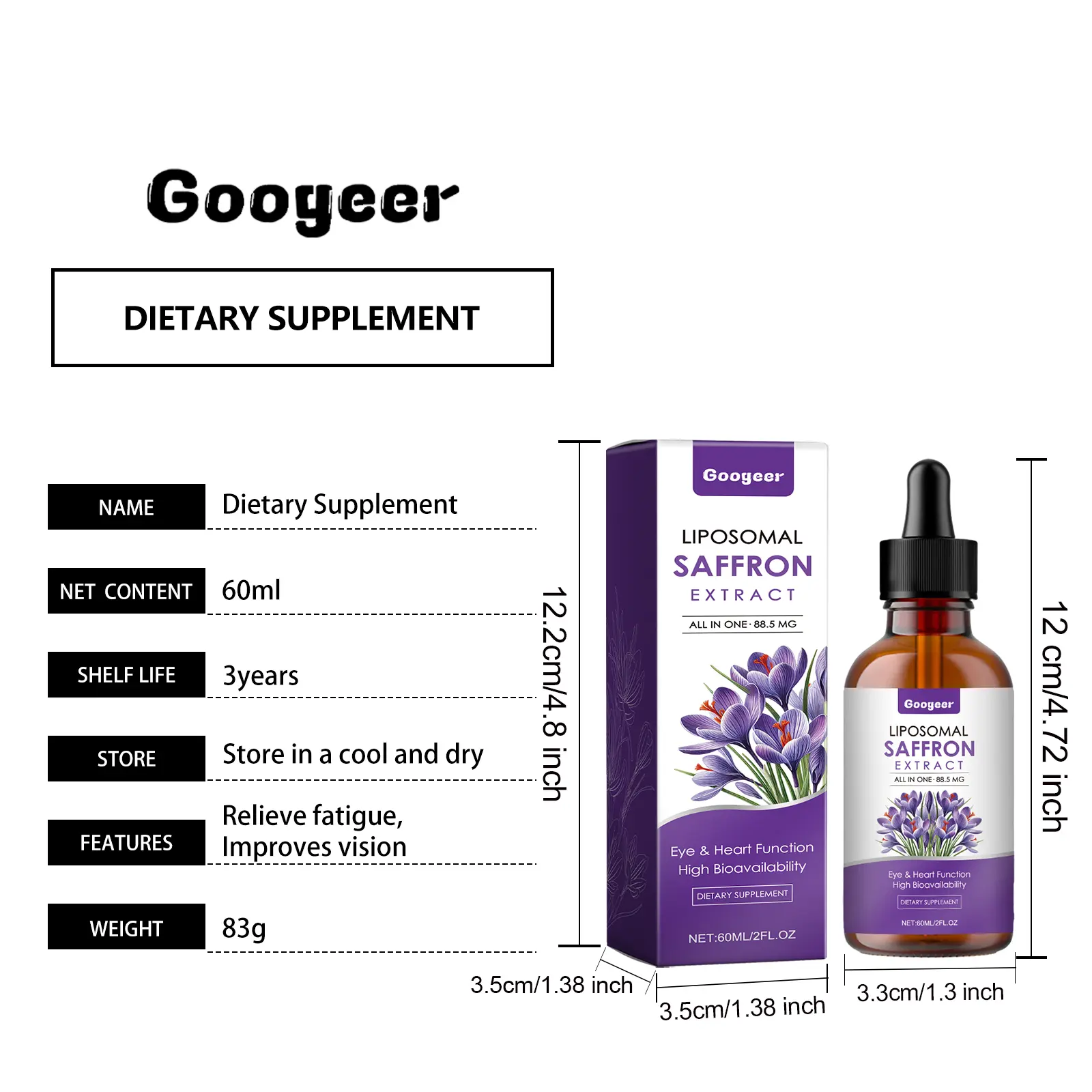 Saffron Supplement Drops for Eye Support and Energy - Googeer 7 googeer saffron supplement drops GO I02 0181 01 518