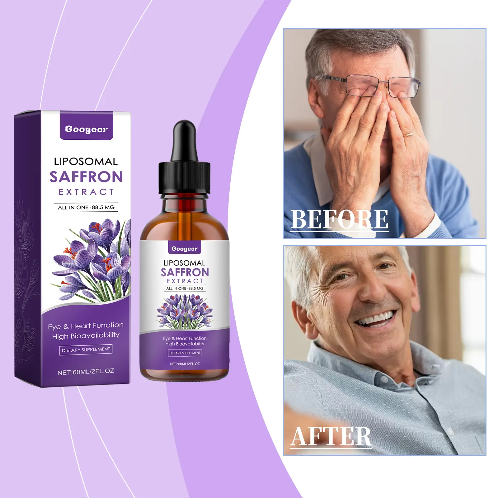Saffron Supplement Drops for Eye Support and Energy - Googeer 15 googeer saffron supplement drops GO I02 0181 01 522