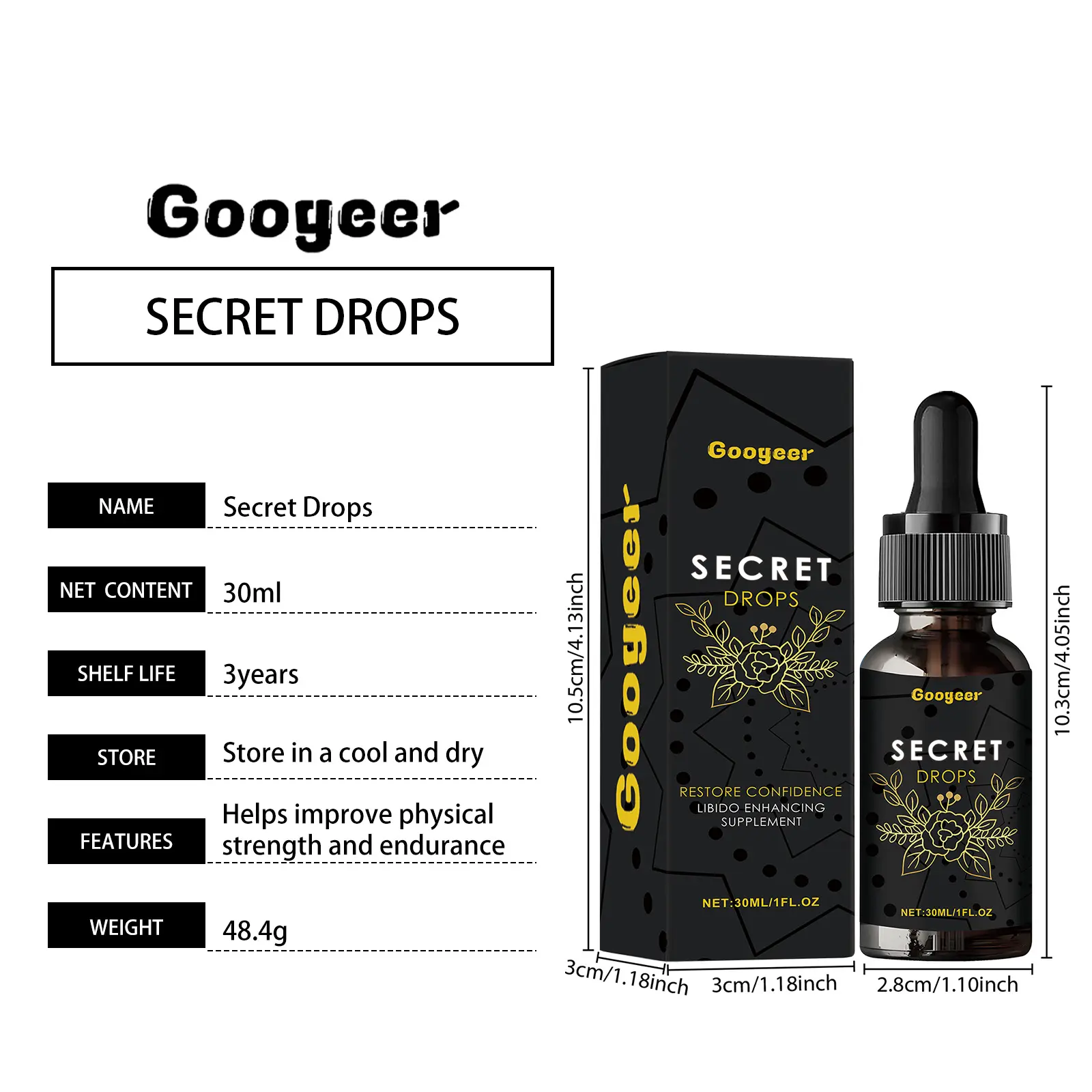 Men's Body Nutrition Drops for Daily Wellness - Googeer 7 googeer secret drops men GO I02 0156 01 787