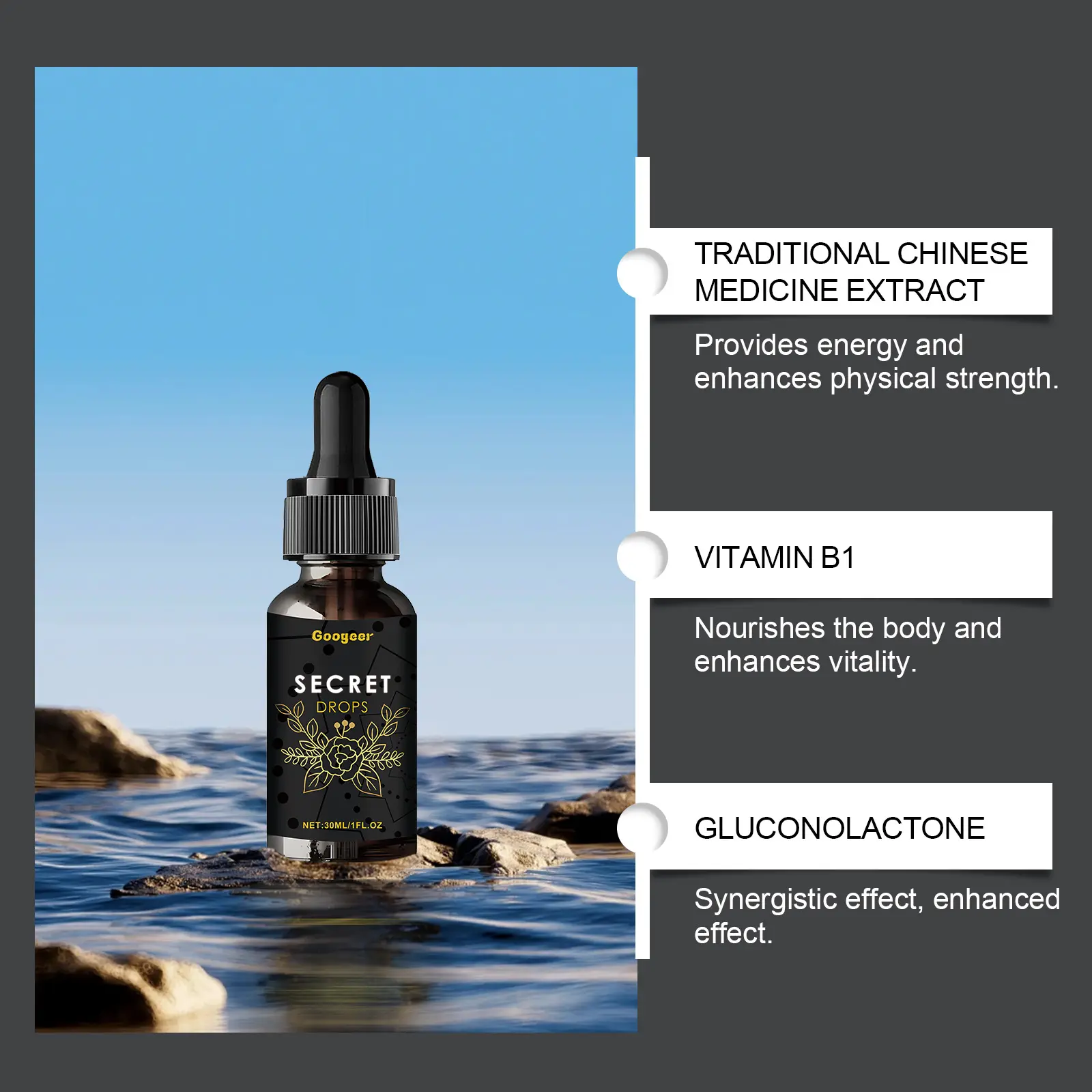 Men's Body Nutrition Drops for Daily Wellness - Googeer 11 googeer secret drops men GO I02 0156 01 791