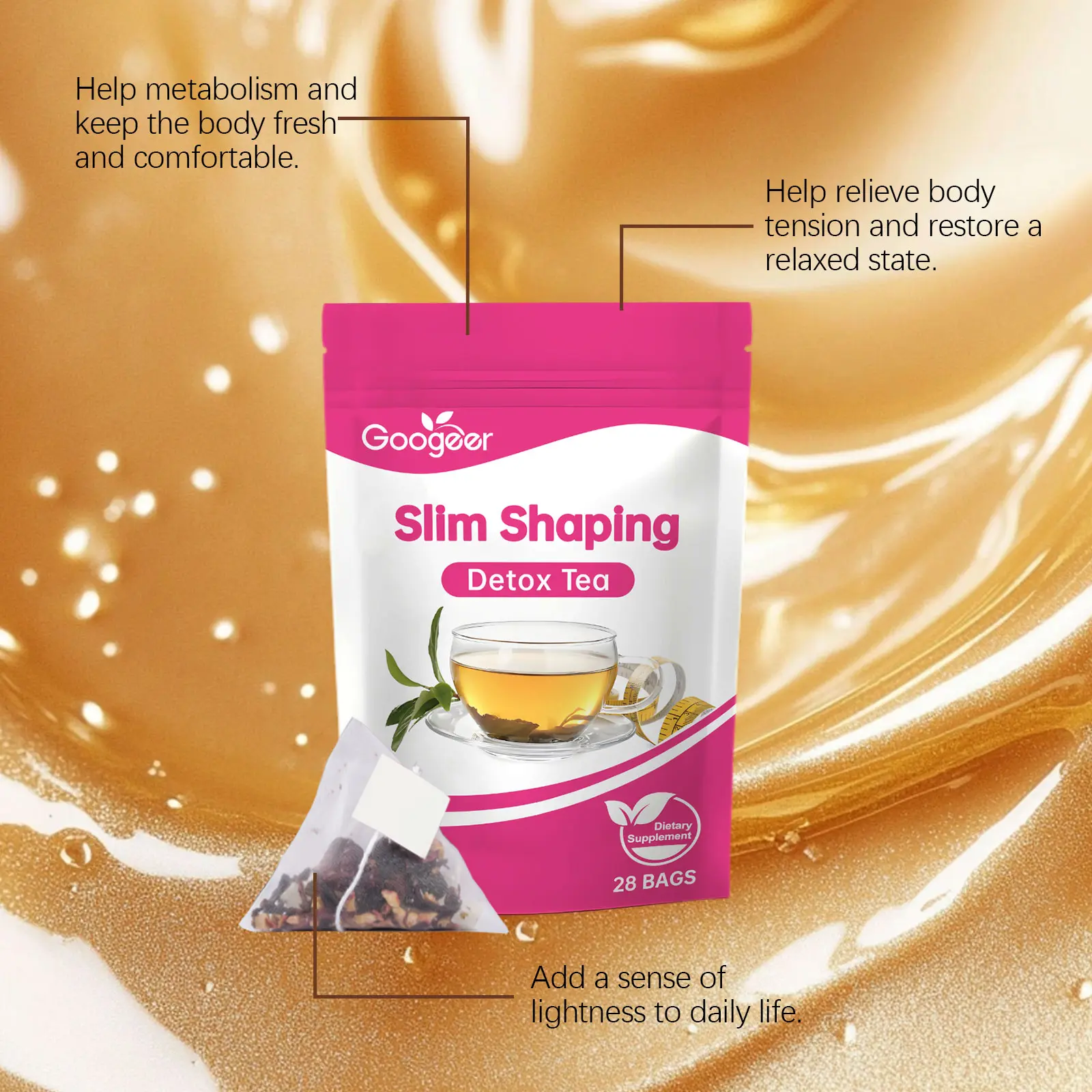 White Peach Oolong Herbal Tea - Refreshing Aromatic Blend 12 googeer slim shaping detox tea GO B08 0006 01 5180