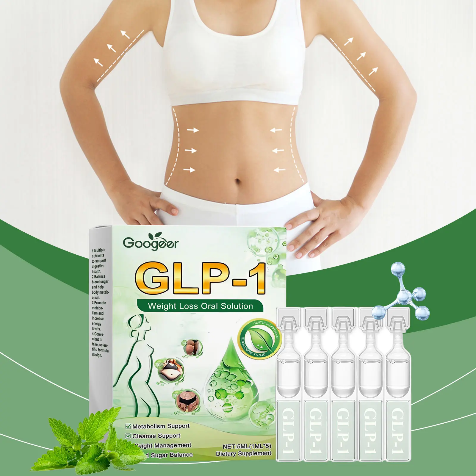 Weight Management Drops with Herbal Extracts & Gluconolactone 8 googeer slimming body shaping drops GO I02 0231 01 5345