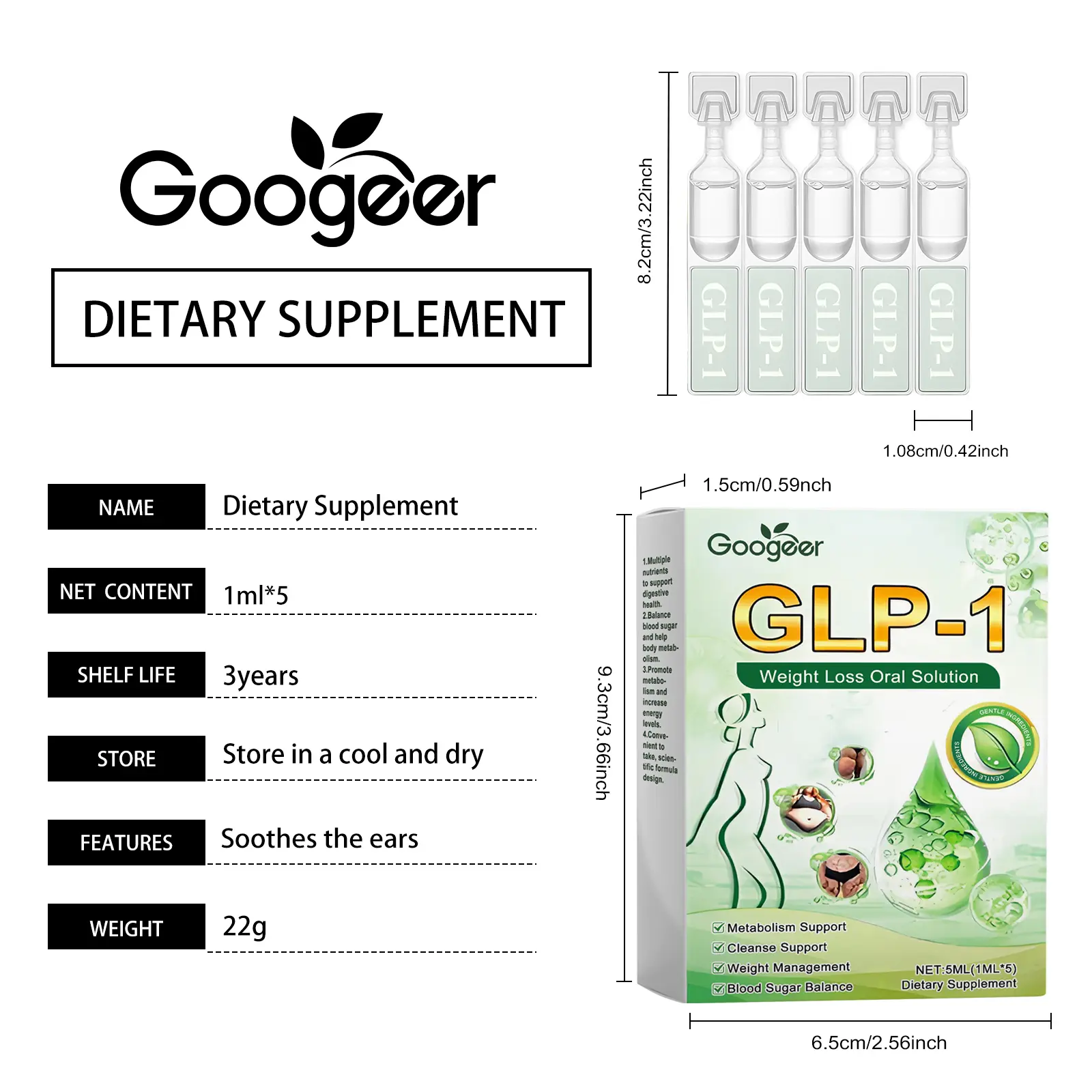 Weight Management Drops with Herbal Extracts & Gluconolactone 7 googeer slimming body shaping drops GO I02 0231 01 5350