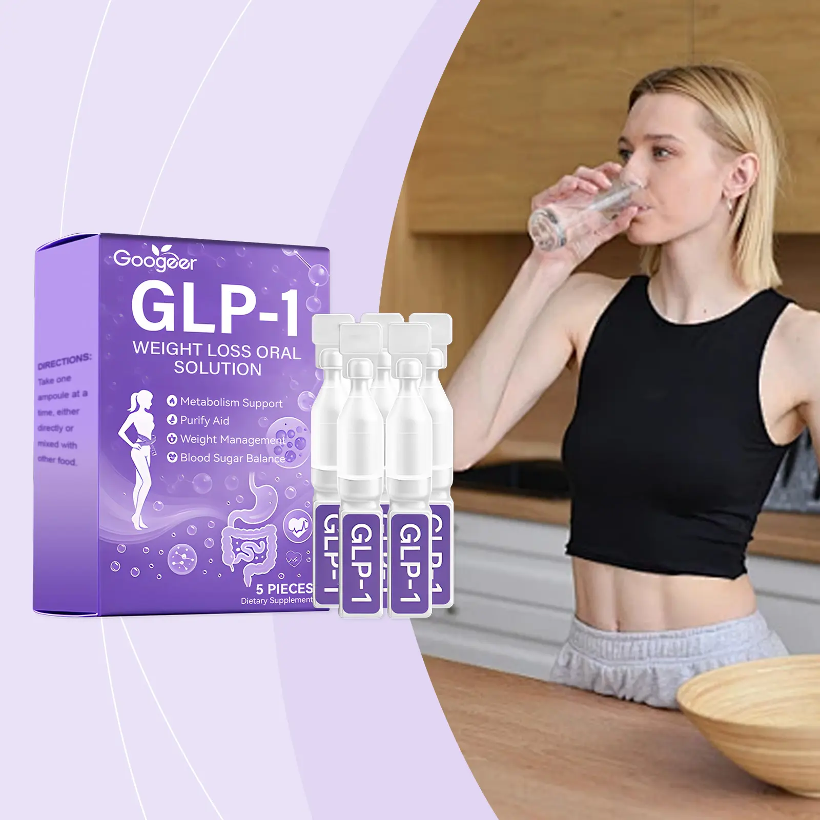 Slimming Care Capsules - Body Treatment with Green Tea & ACV 8 googeer slimming care drops GO I03 0039 01 5714