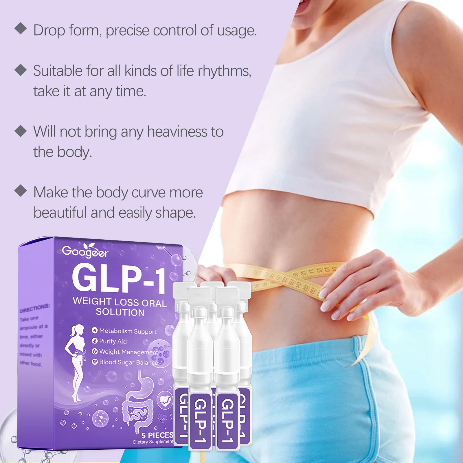 Slimming Care Capsules - Body Treatment with Green Tea & ACV 14 googeer slimming care drops GO I03 0039 01 5722