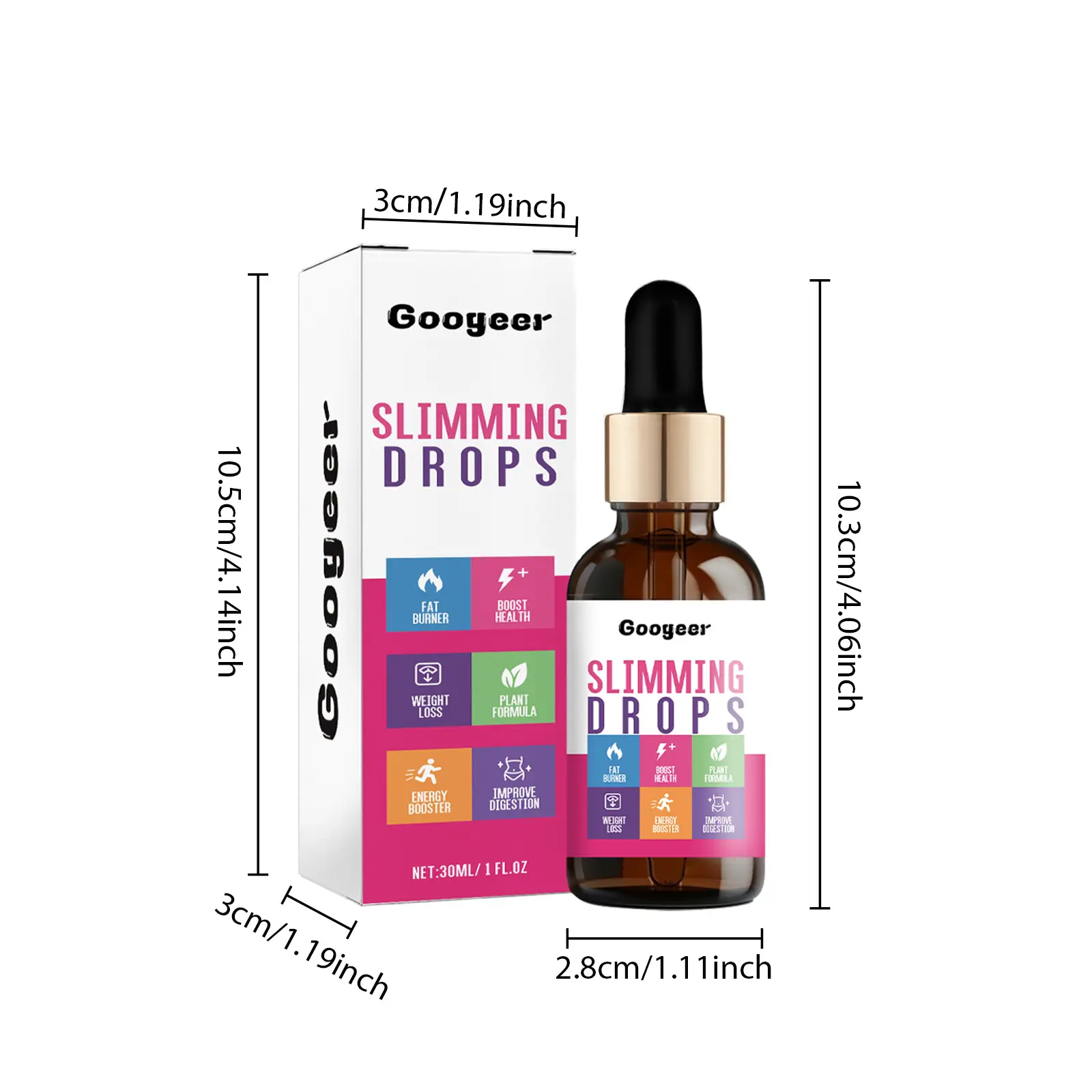 Apple Cider Vinegar Slimming Drops for Daily Wellness - Googeer 7 googeer slimming drops shaping brain GOI02 A009 30 PK1 1754